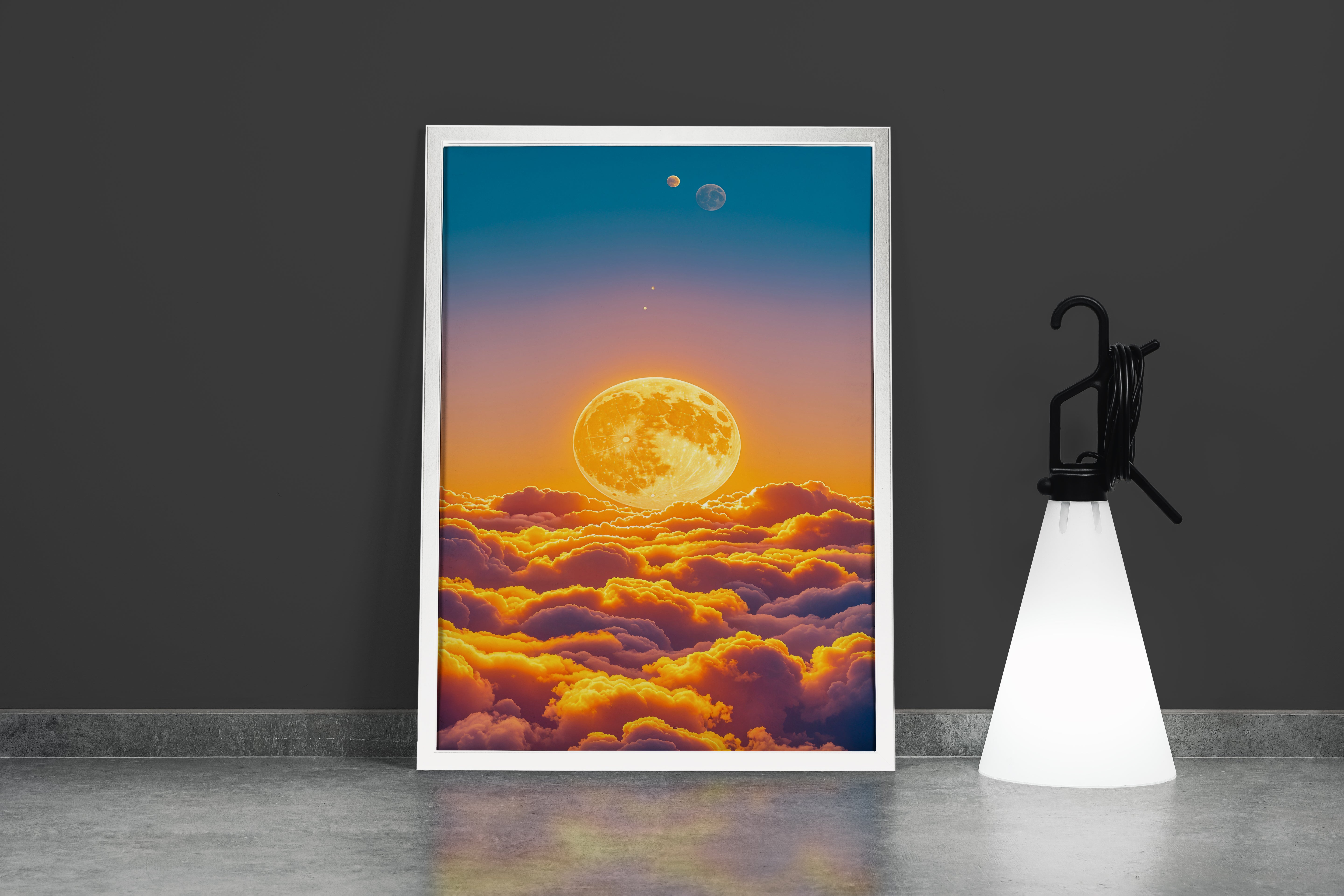 ai creation, the sun appearing above the clouds, andromeda, ai art, art, kanvas tablo
