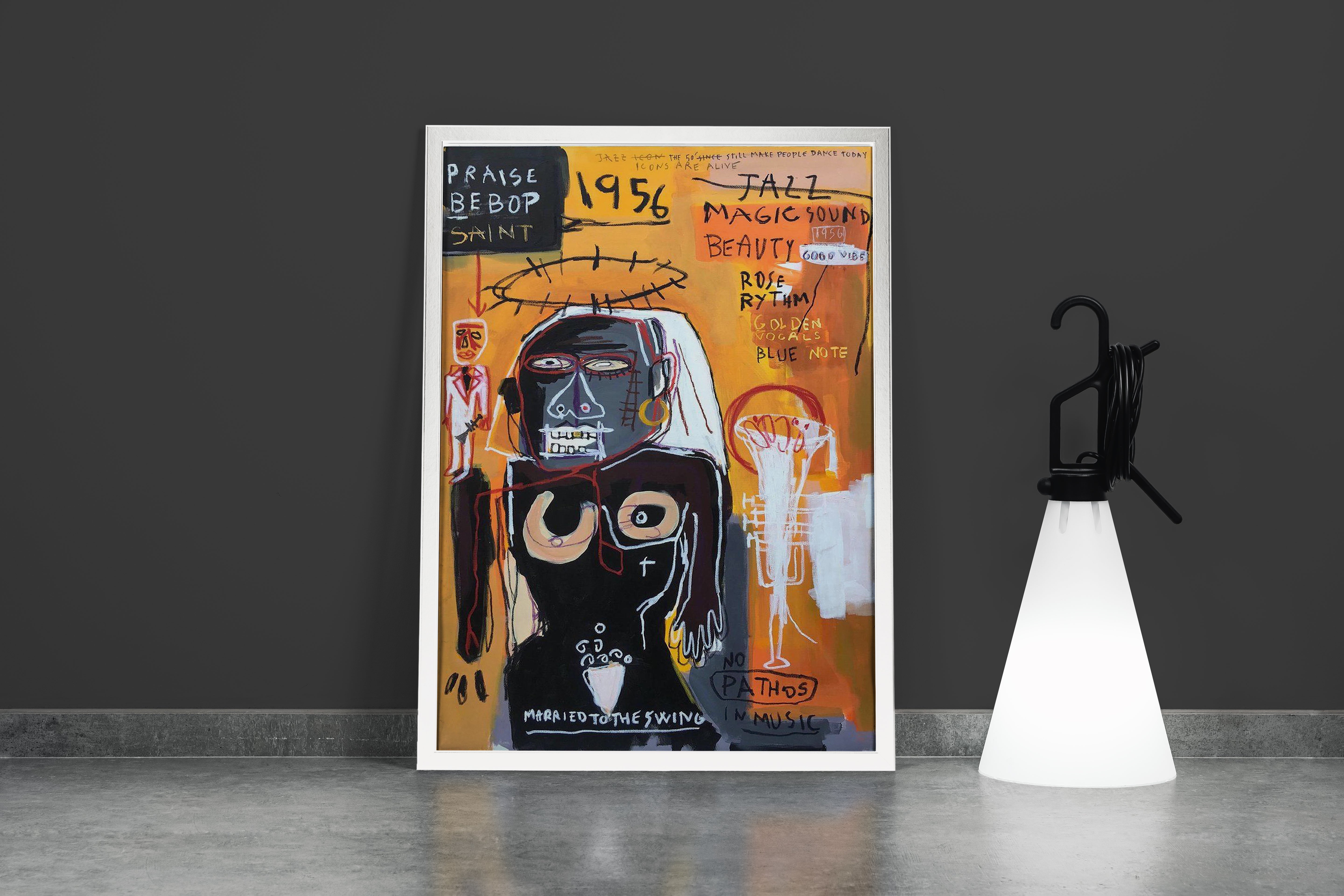 Jean-Michel Basquiat Praise Bebop Jazz Soyut Ekspresyon Kanvas Tablo