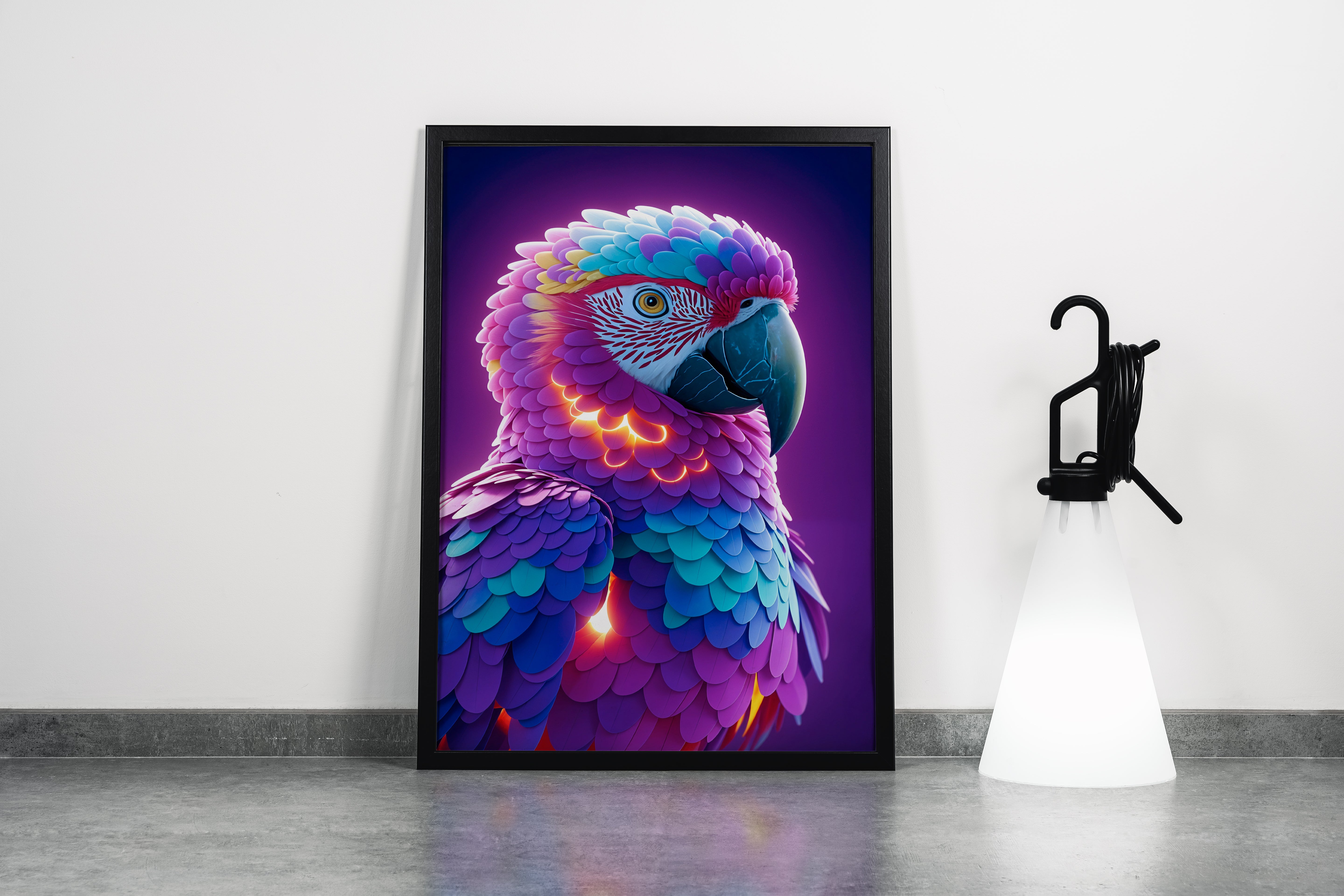 ai creation, colorful parrot, ai art, art, kanvas tablo