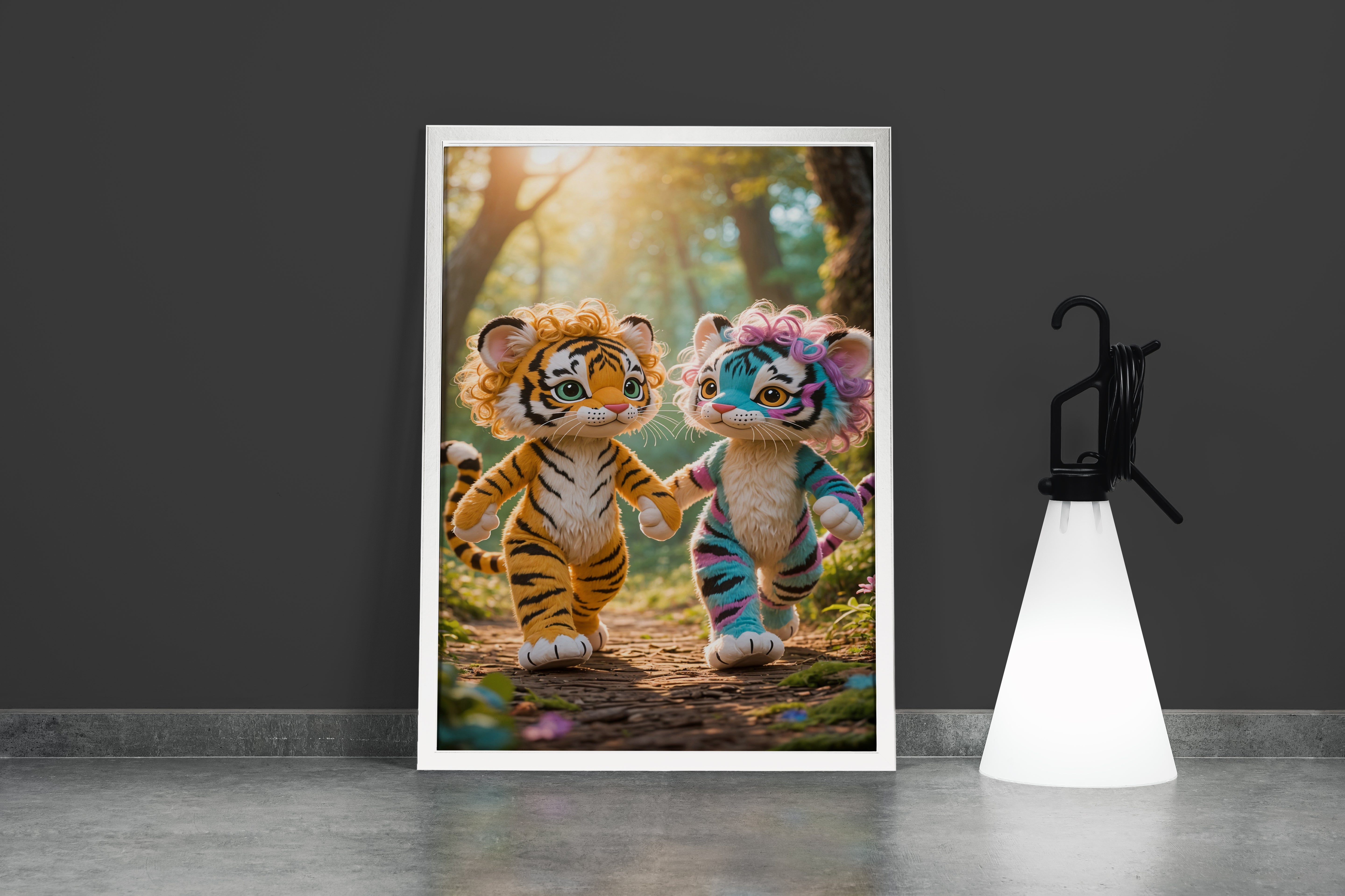ai creation, baby doll model 5, kid, tiger, ai art, art, kanvas tablo