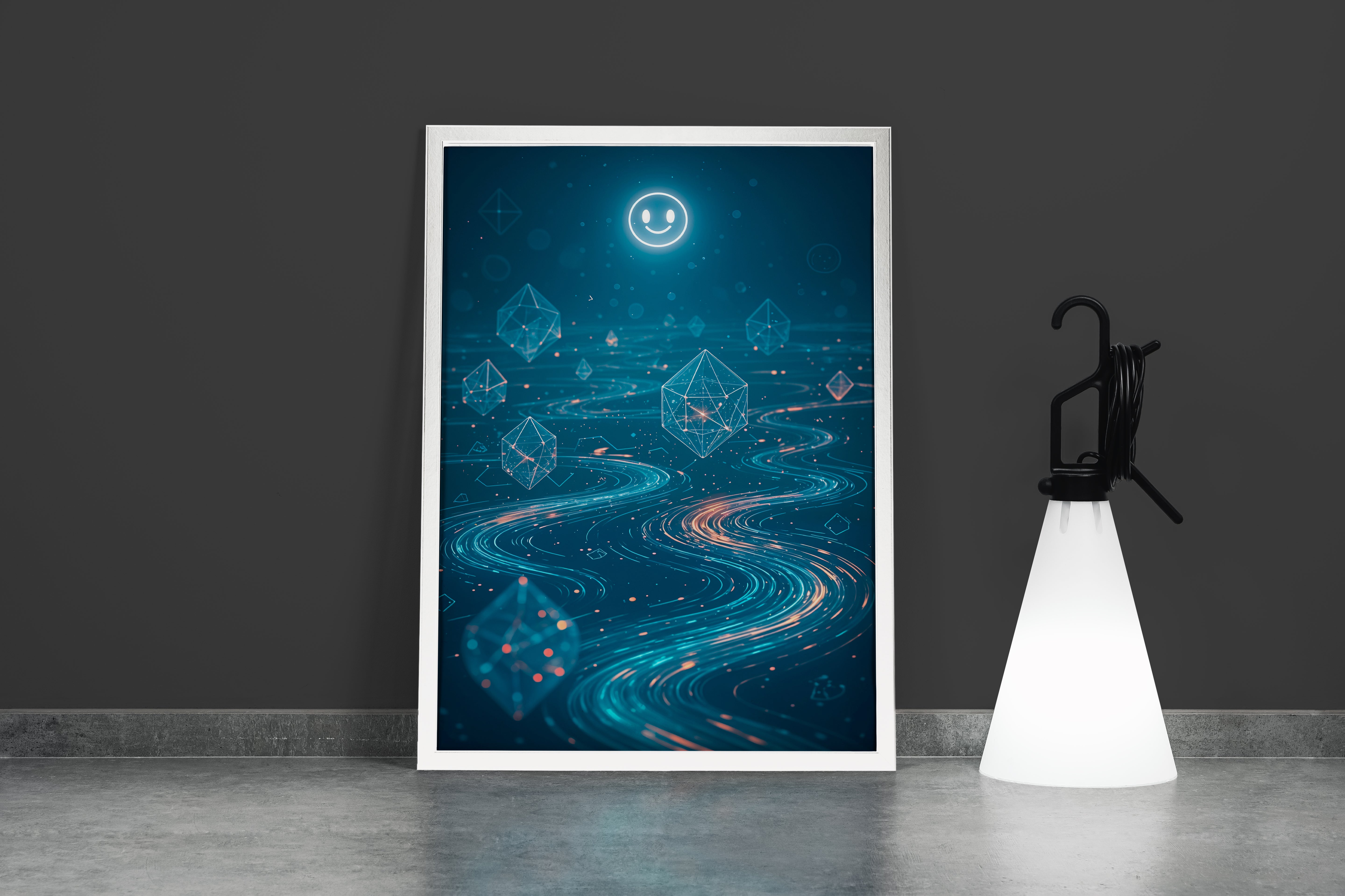ai creation, crystals appearing on the surface, ai art, art, kanvas tablo