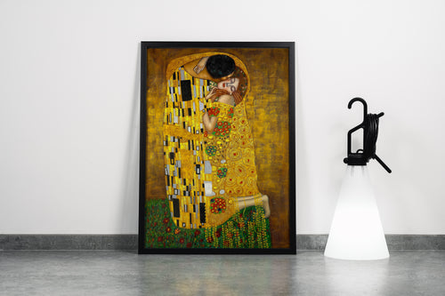 Gustav Klimt Kiss Tablosu Altın Doku Sanat Kanvas Tablo
