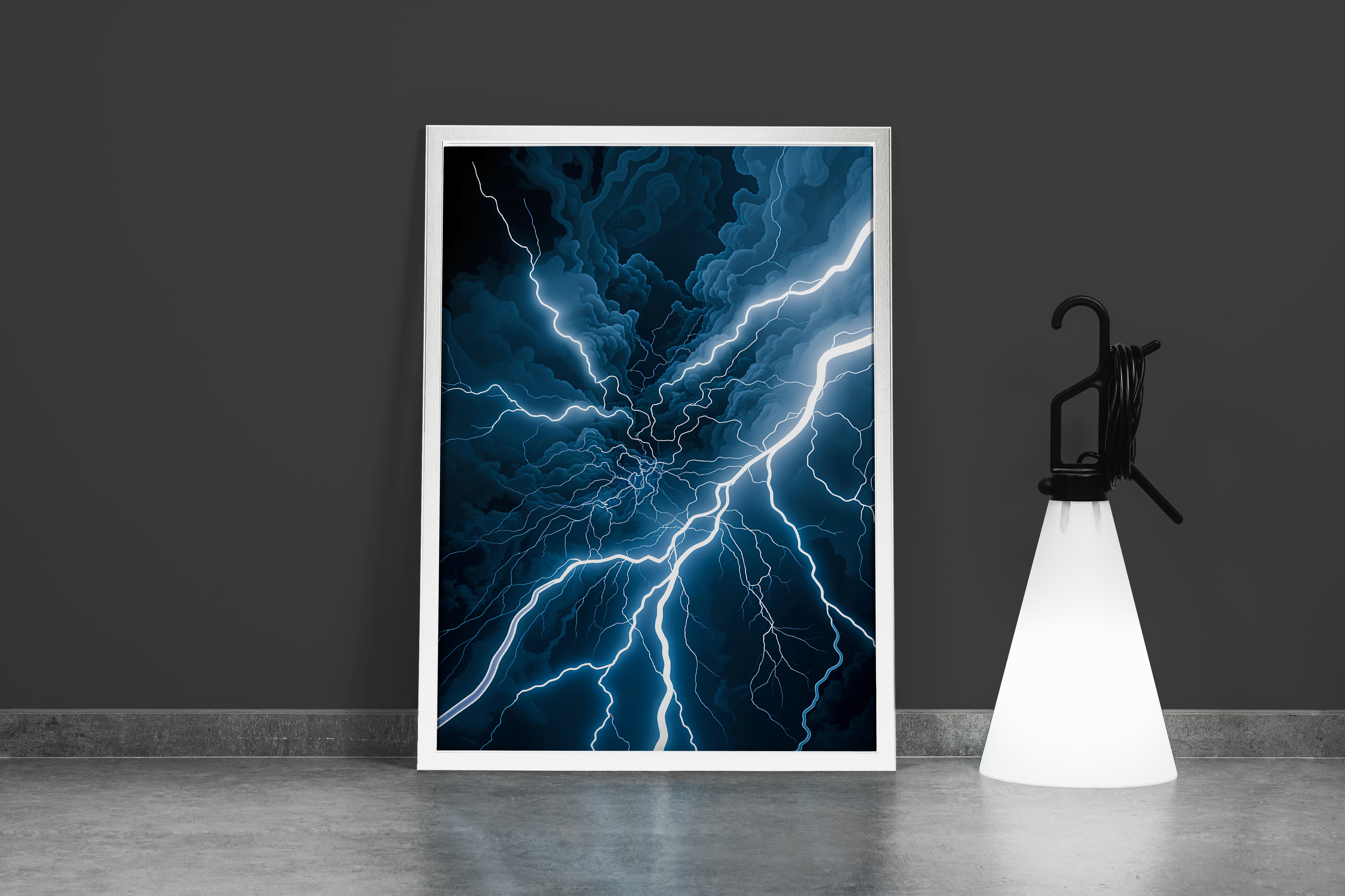 ai creation, dance of lightning, art, kanvas tablo