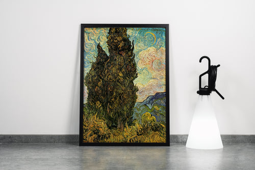 Vincent van Gogh Selvi Ağaçları Manzara Kanvas Tablo