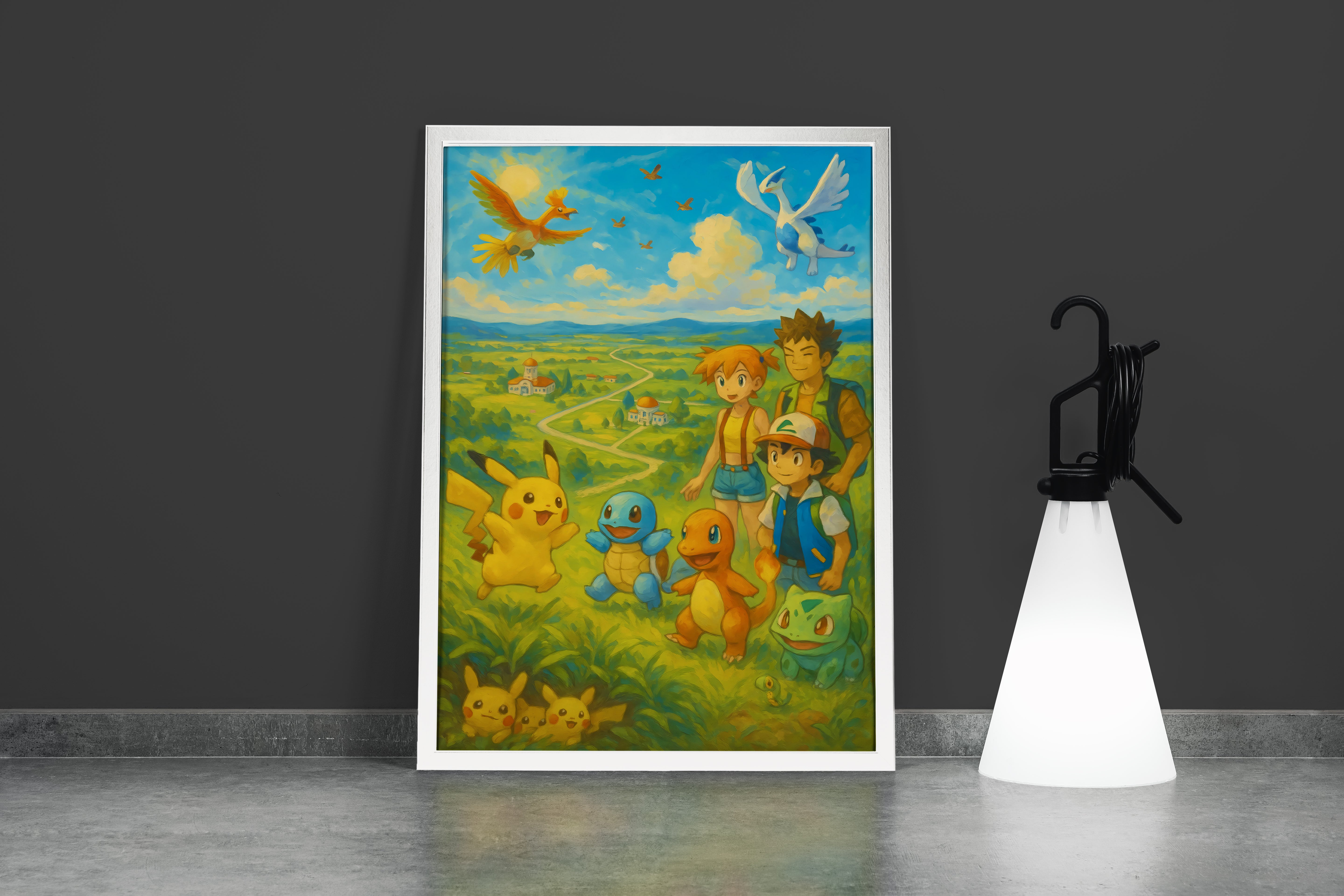 ai creation, Pokemon team, kid, ai art, art, kanvas tablo
