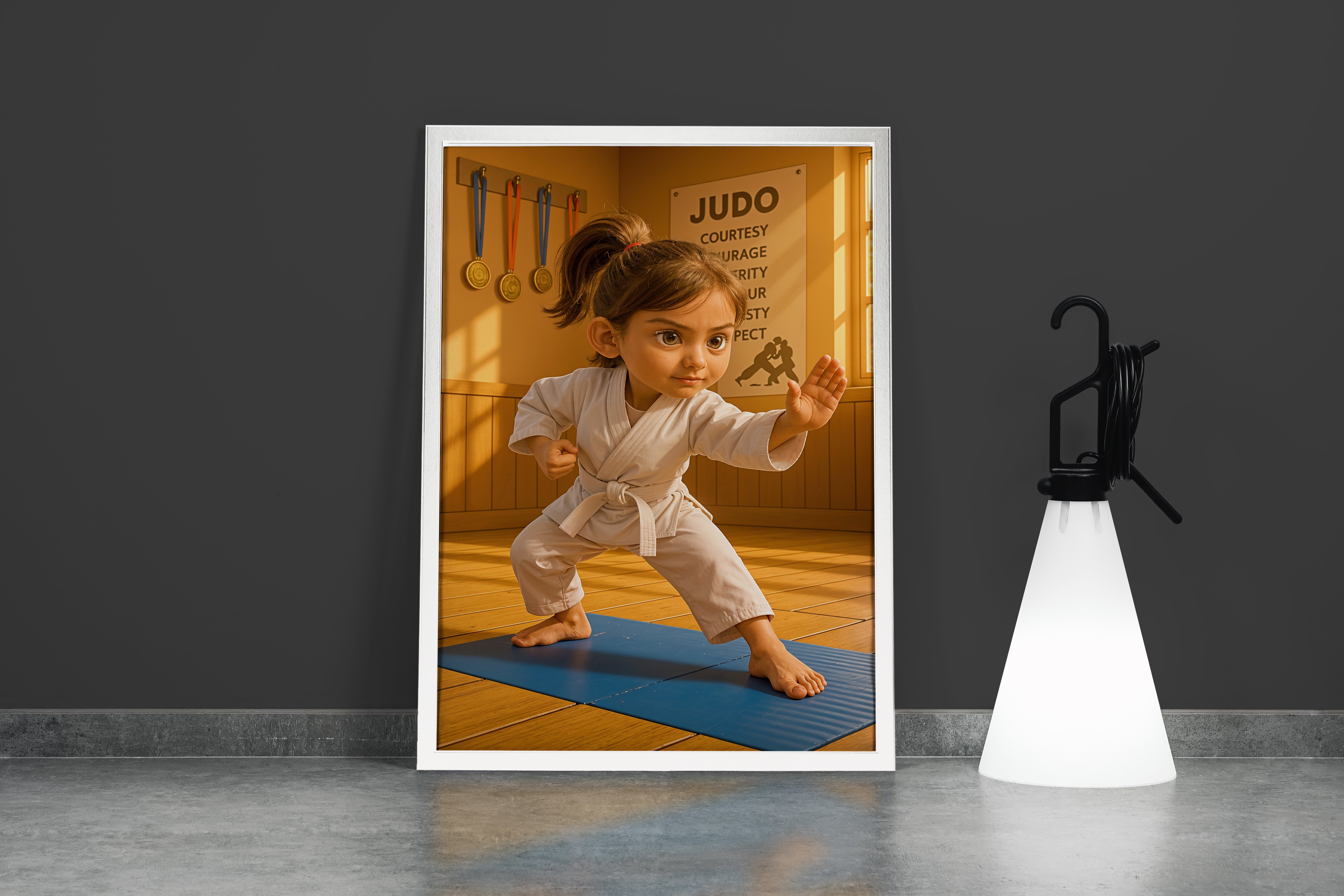 ai creation, baby judo, kid, ai art, art, kanvas tablo