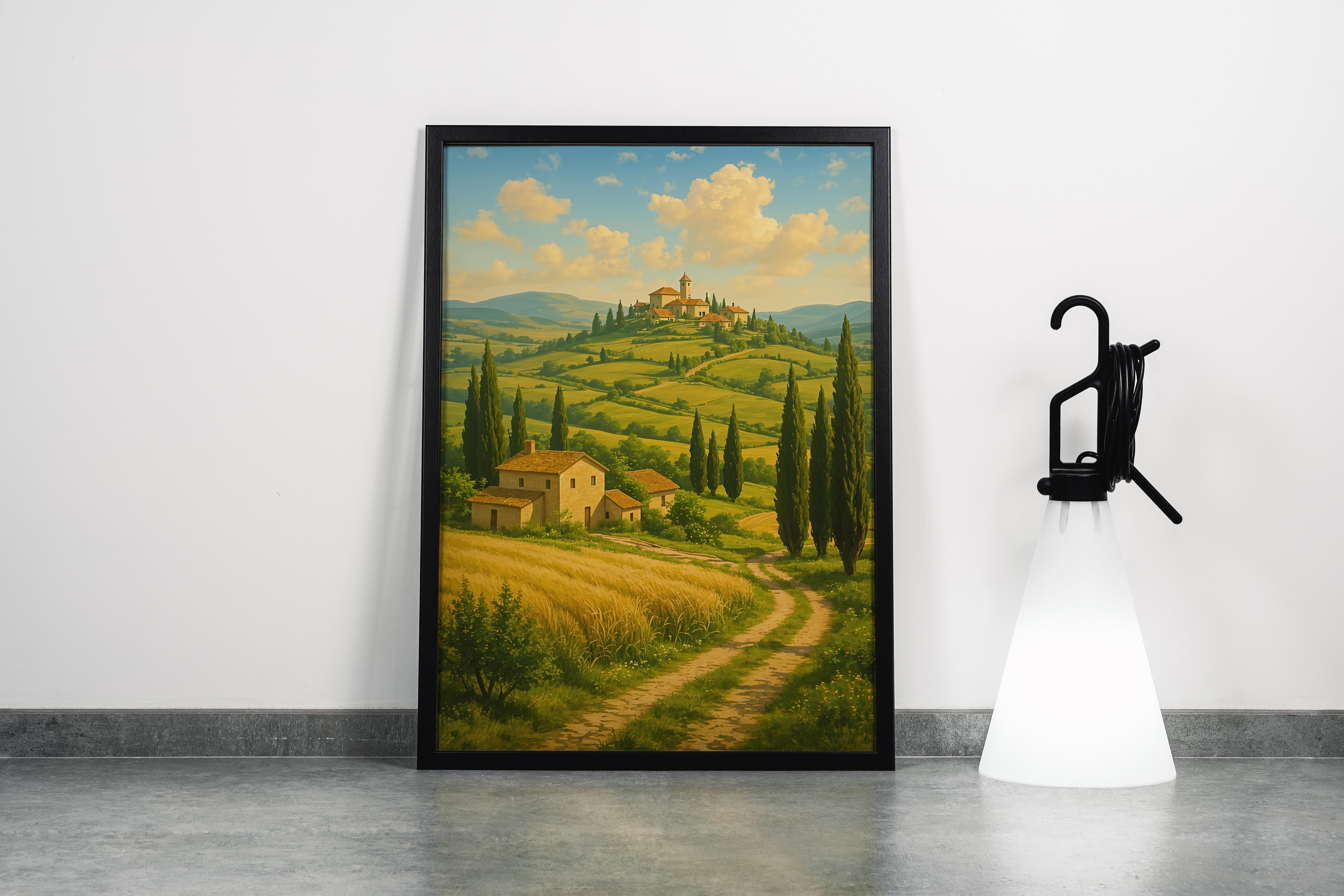 ai creation, the house in the middle of the fields model 2, ai art, art, kanvas tablo