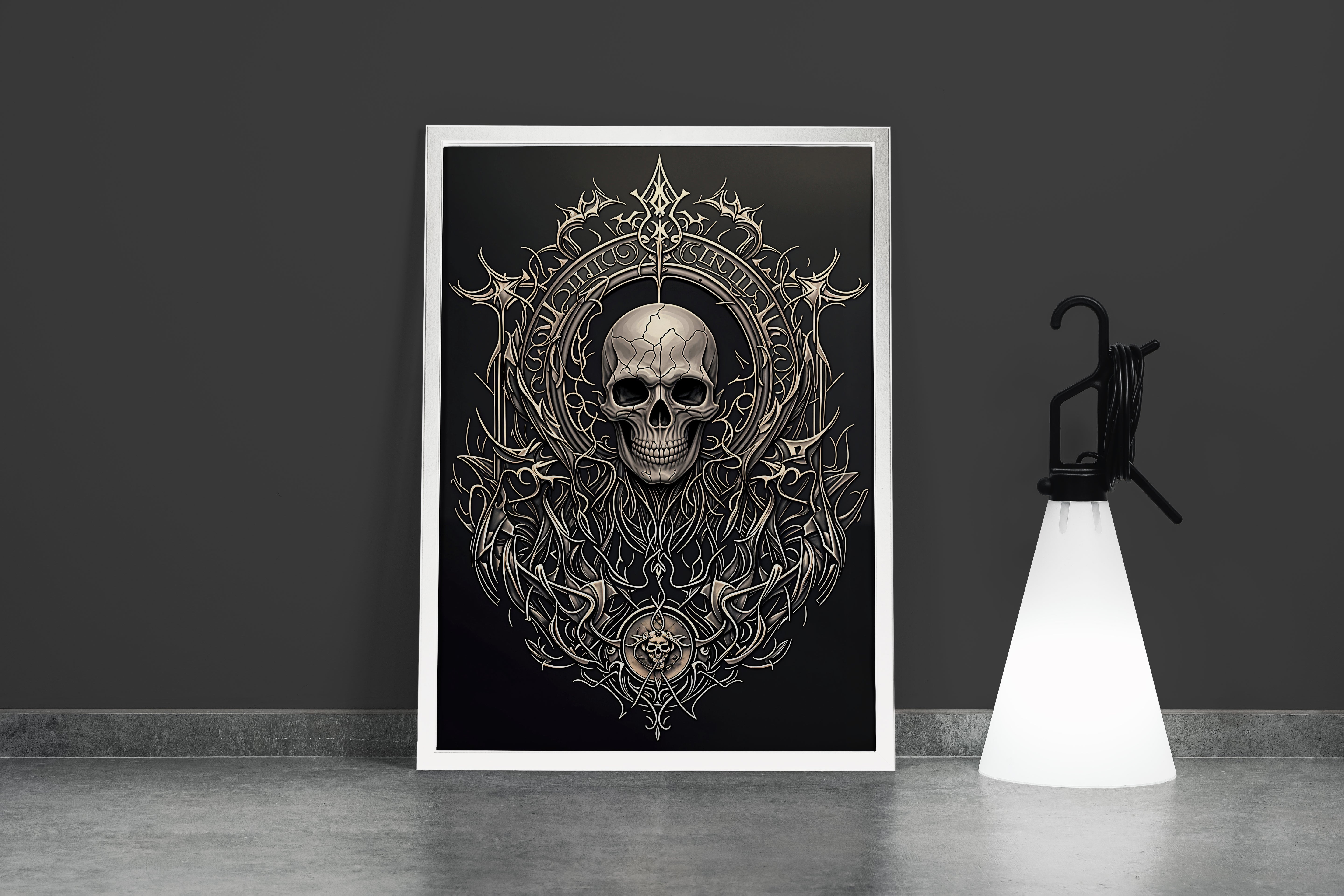 ai creation, skeletor medallion, ai art, art, kanvas tablo