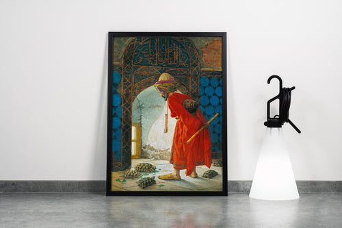 Osman Hamdi Bey Kaplumbağa Terbiyecisi Kanvas Tablo