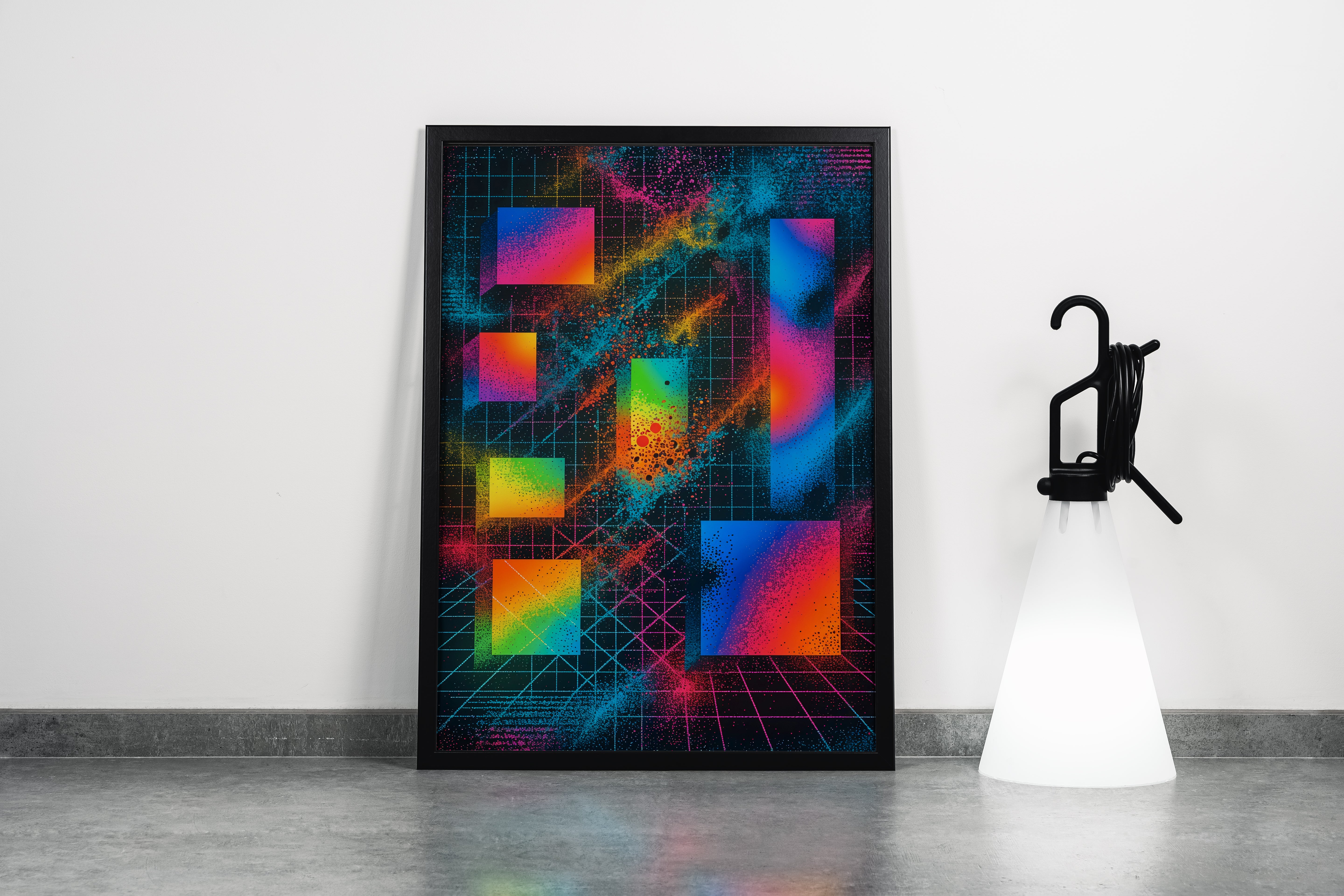 ai creation, colorful cube pieces scattered model 2, ai art, art, kanvas tablo