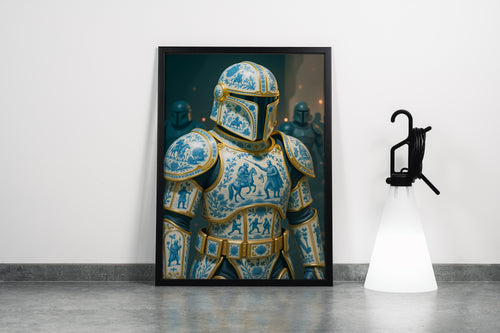 Çini Desenli Porselen Mandalorian Zırhı Star Wars Temalı Pop Art Kanvas Tablo