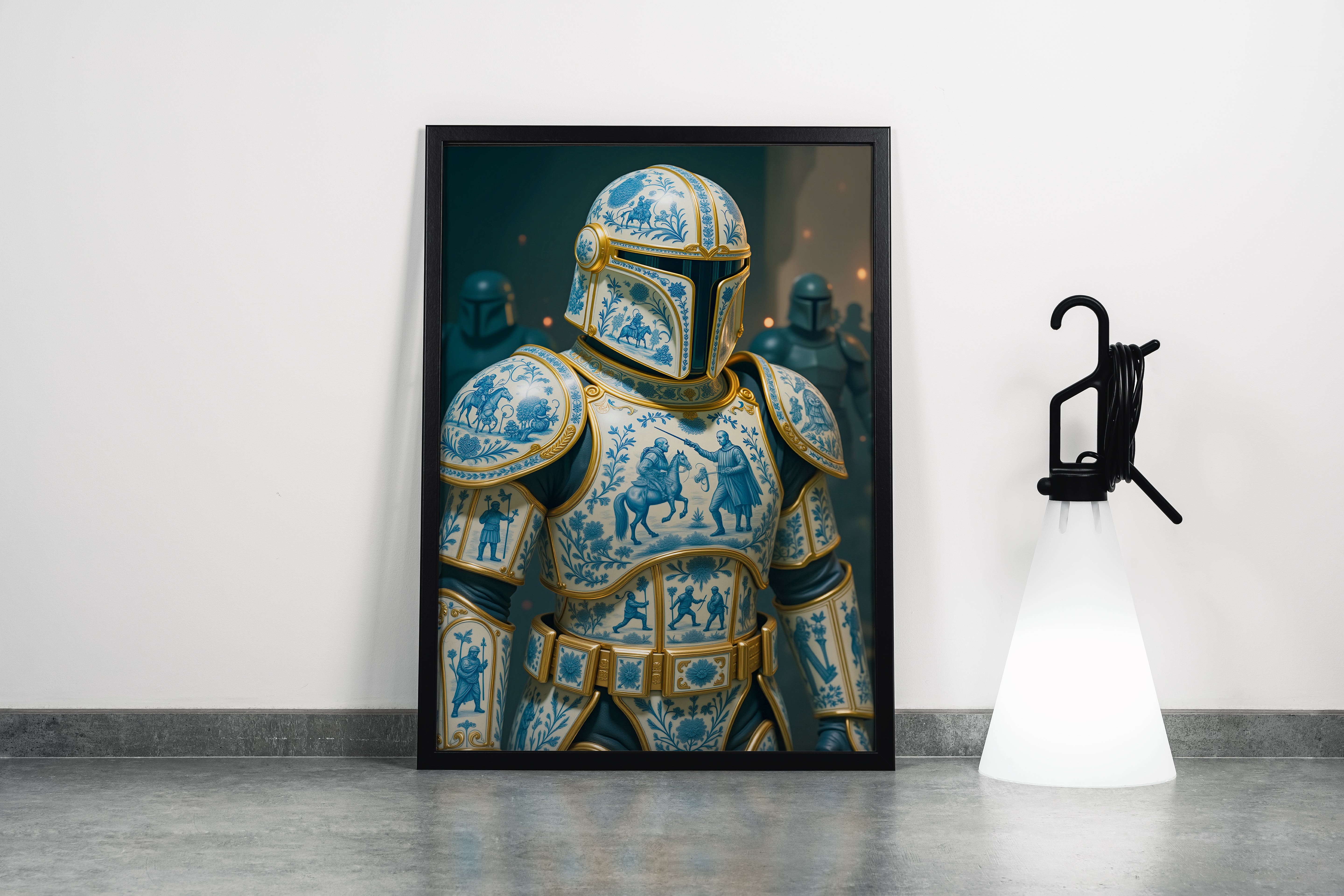 Çini Desenli Porselen Mandalorian Zırhı Star Wars Temalı Pop Art Kanvas Tablo