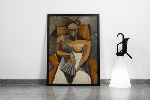 Pablo Picasso Yelpazeli Kadın Kübist Portre Kanvas Tablo