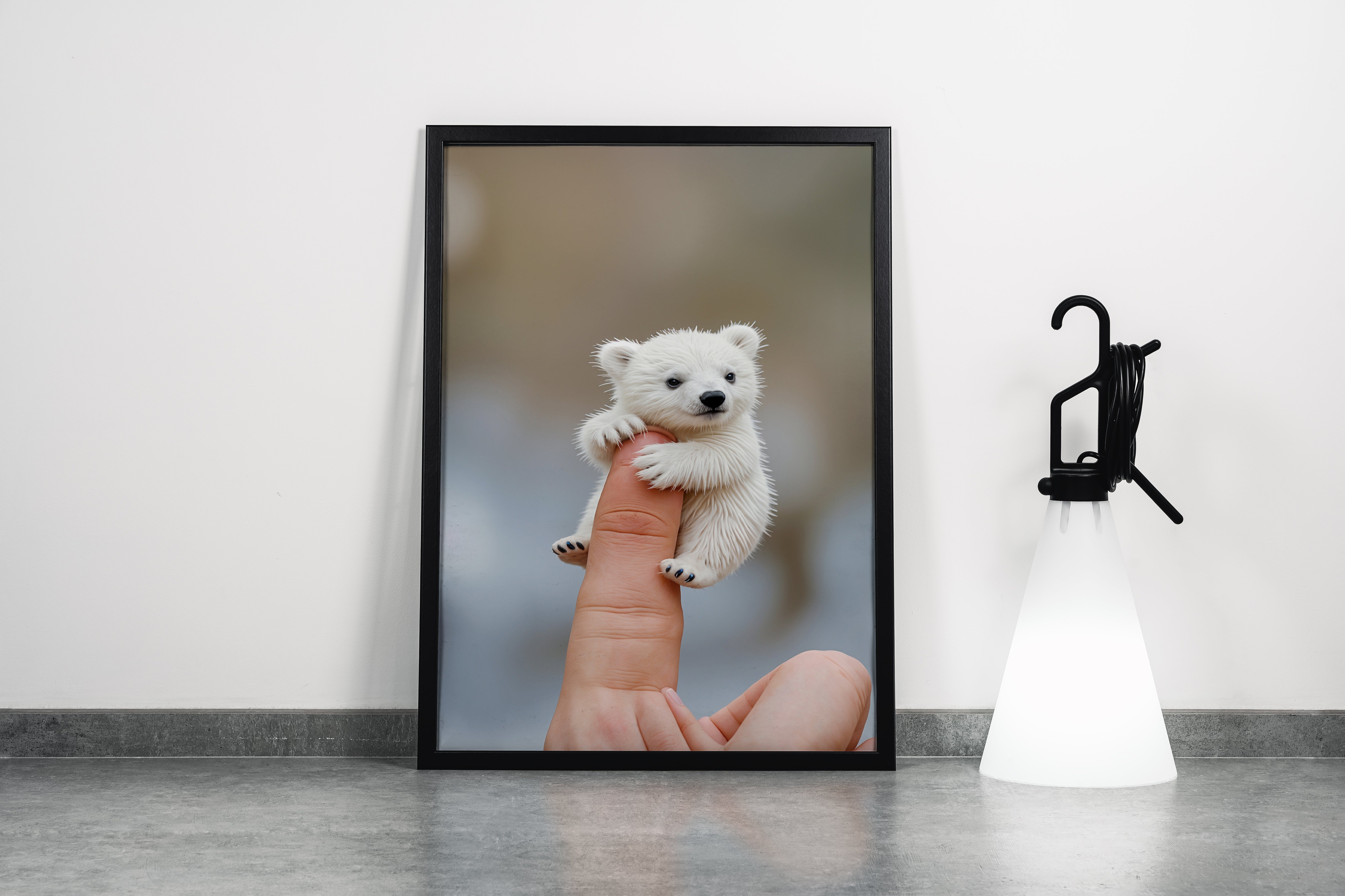 ai creation, baby doll model 6, kid, cute bear on finger, ai art, art, kanvas tablo