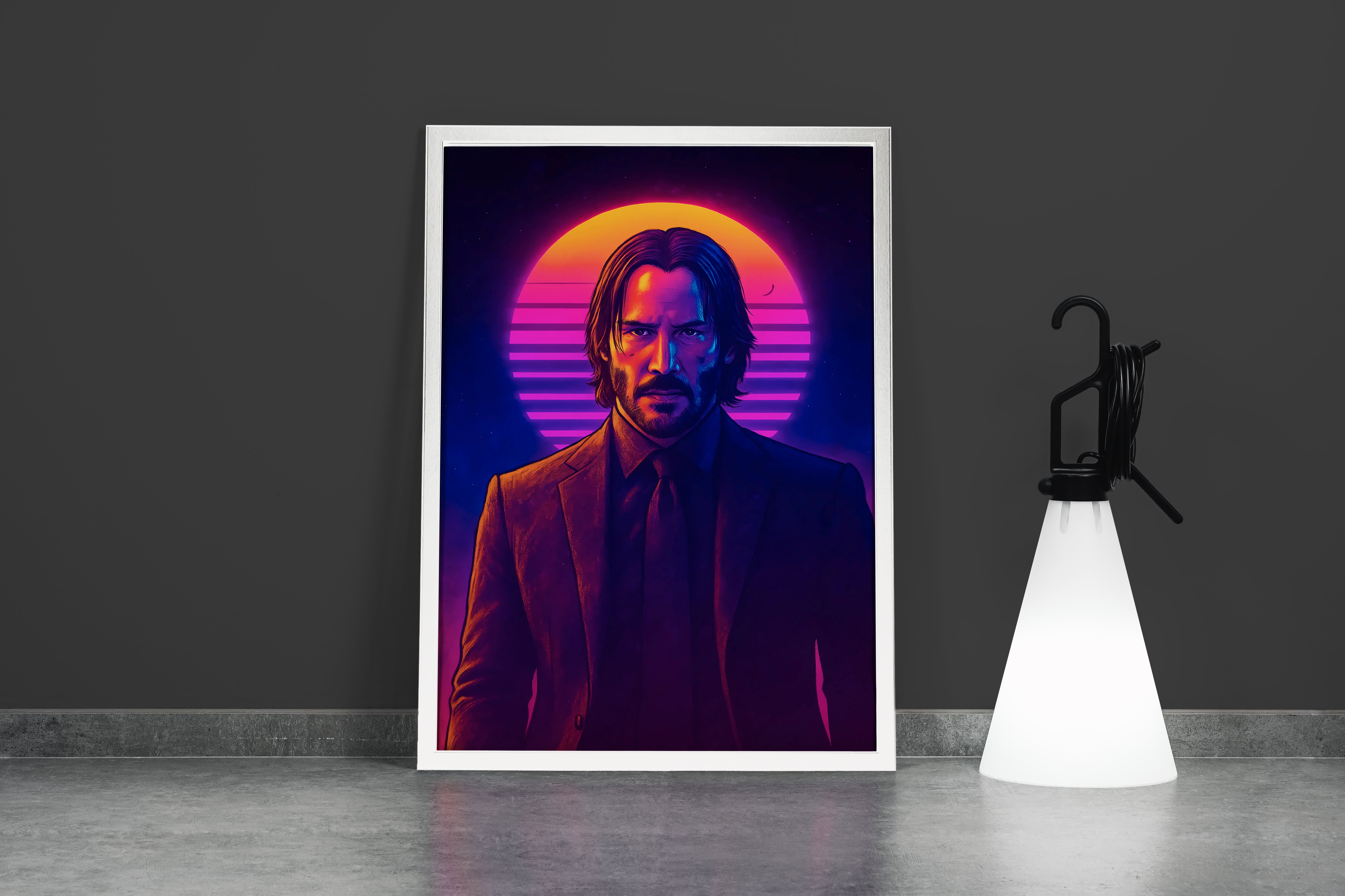 ai creation, Cyberpunk John Wick, ai art, art, kanvas tablo