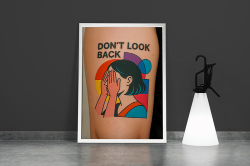 ai creation, dont look back, quote, ai art, art, kanvas tablo