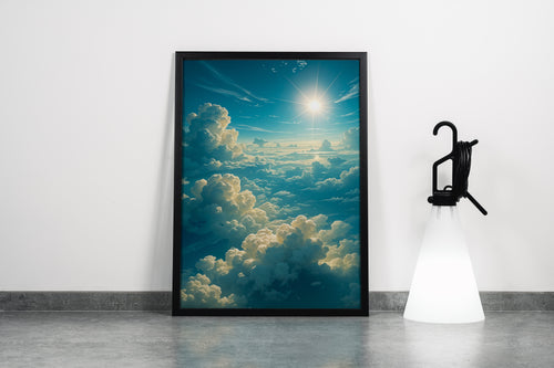 ai creation, as the sun rises above the clouds, ai art, art, kanvas tablo