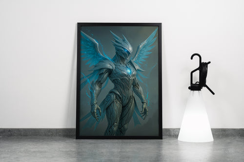 ai creation, winged mystical alien, ai art, art, kanvas tablo