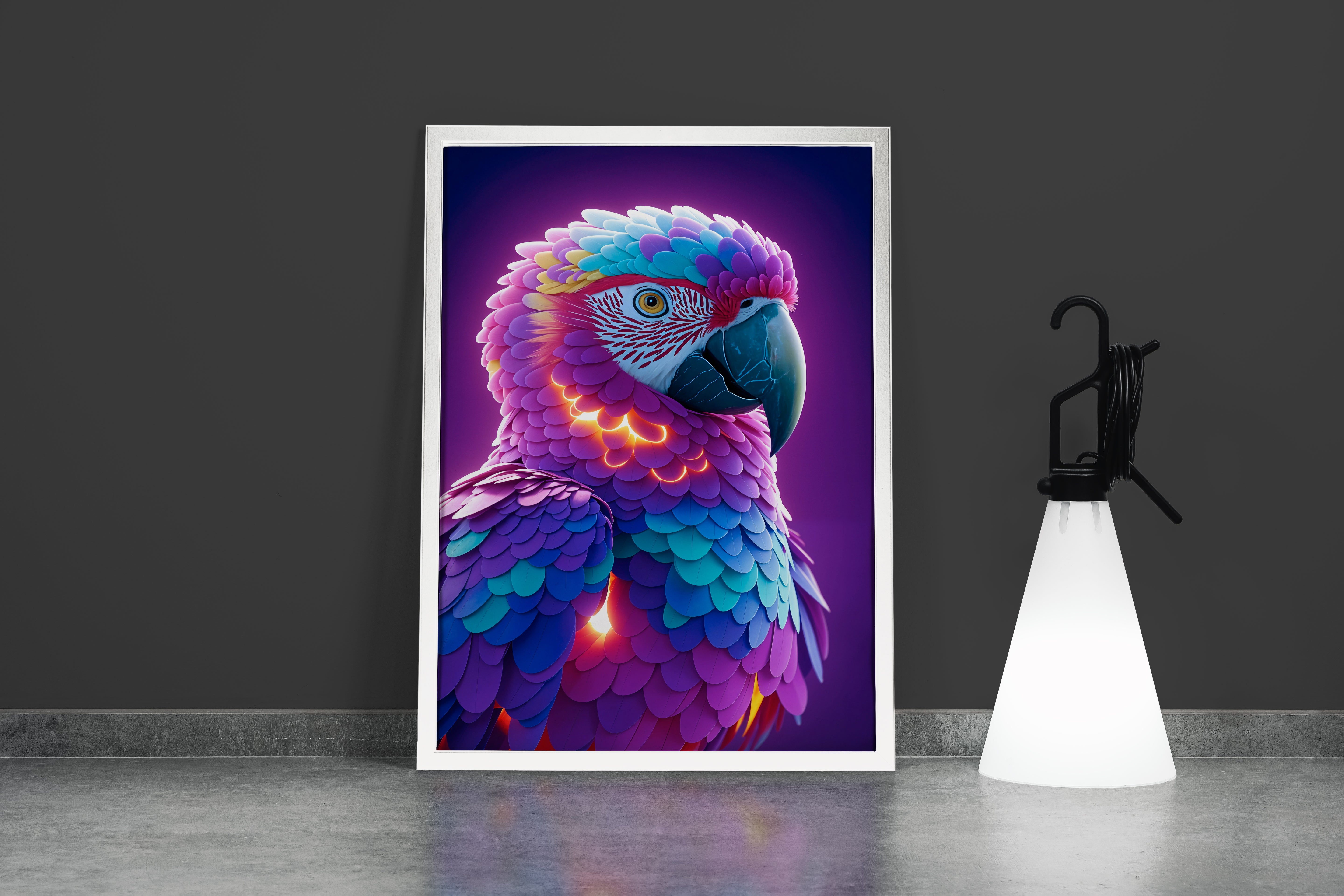 ai creation, colorful parrot, ai art, art, kanvas tablo