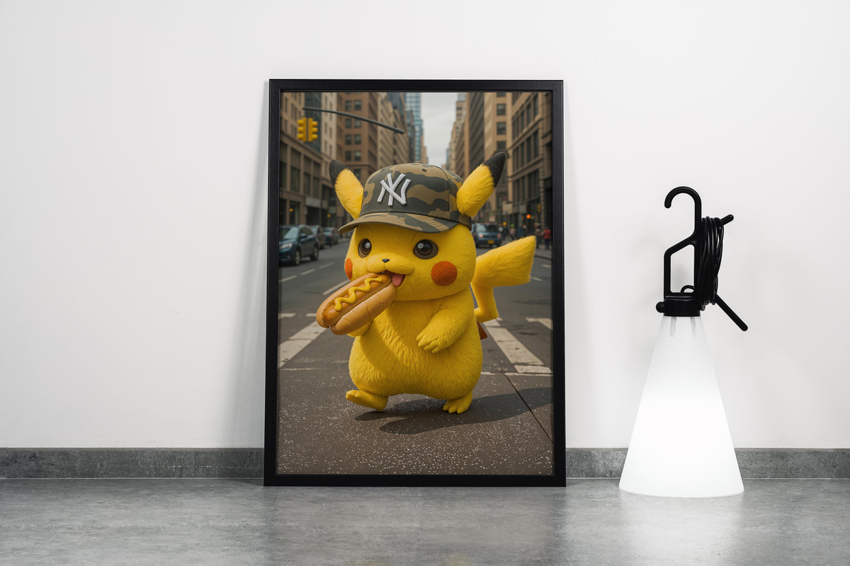 ai creation, Pikachu in a cap, kid, ai art, art, kanvas tablo