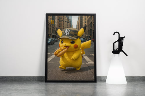 ai creation, Pikachu in a cap, kid, ai art, art, kanvas tablo