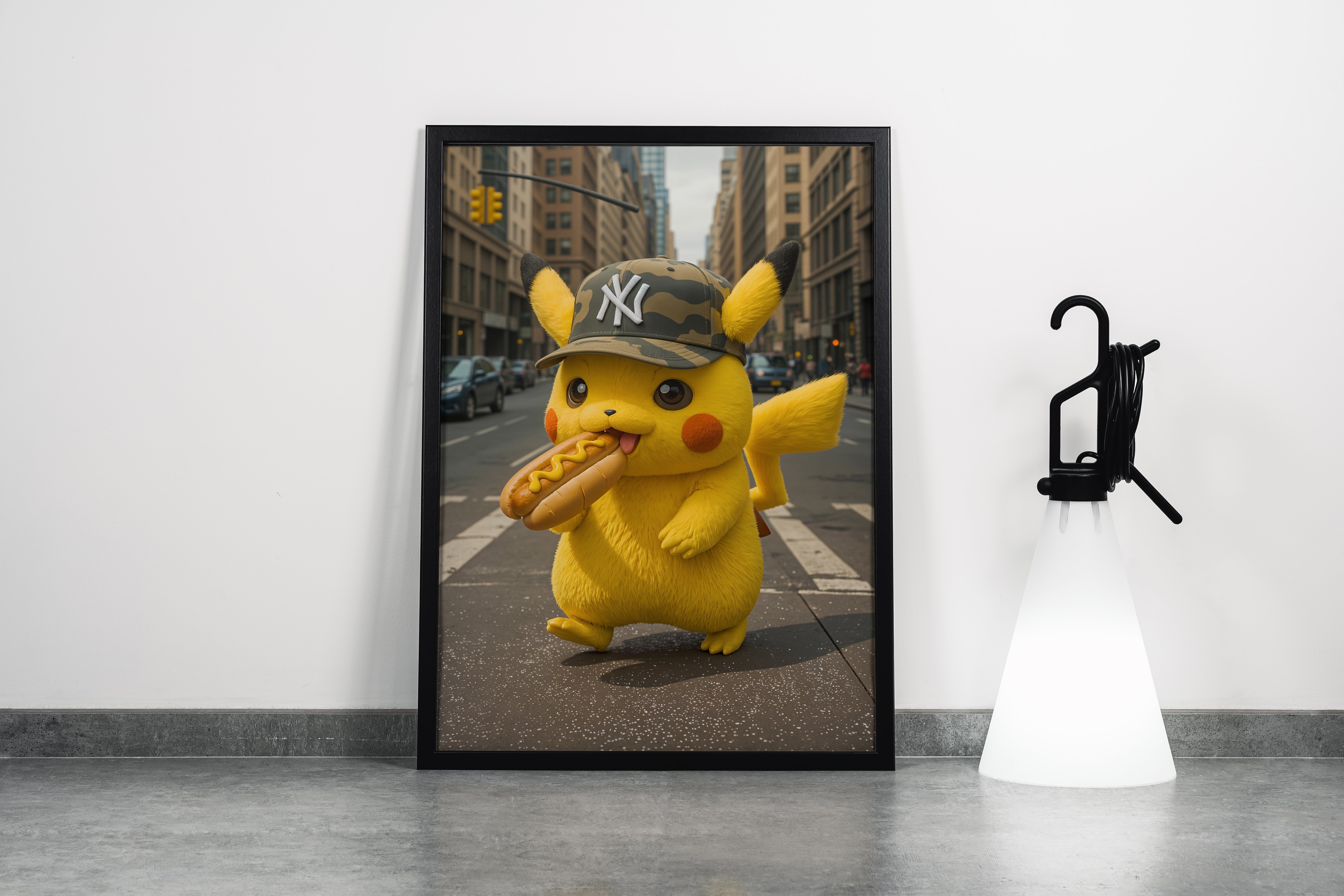 ai creation, Pikachu in a cap, kid, ai art, art, kanvas tablo