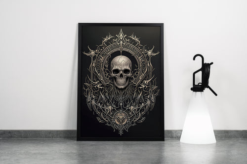 ai creation, skeletor medallion, ai art, art, kanvas tablo
