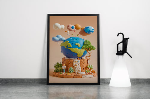 ai creation, planetary system made of dough, ai art, art, kanvas tablo
