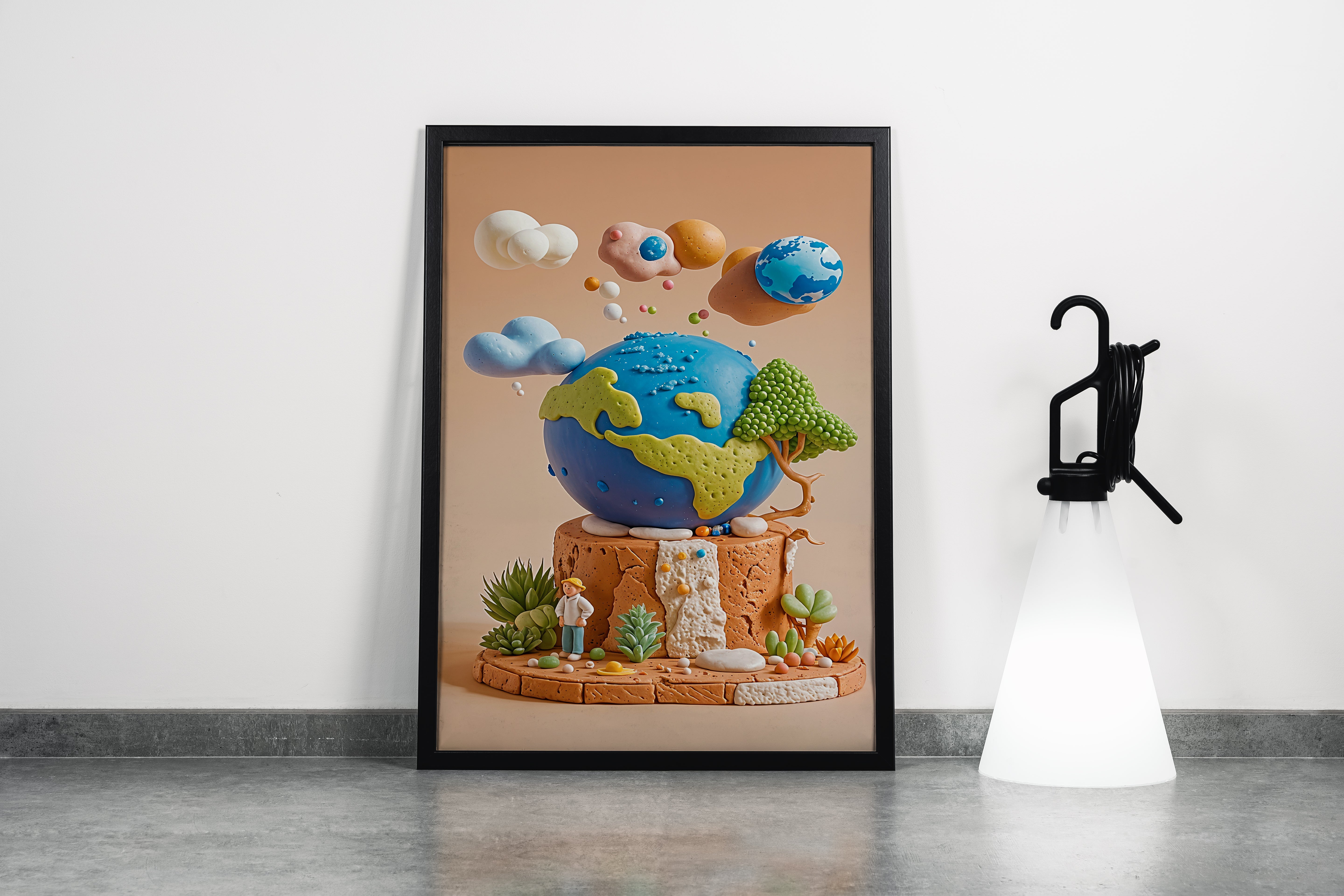 ai creation, planetary system made of dough, ai art, art, kanvas tablo