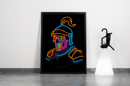 ai creation, laughing warrior skeleton, ai art, art, kanvas tablo