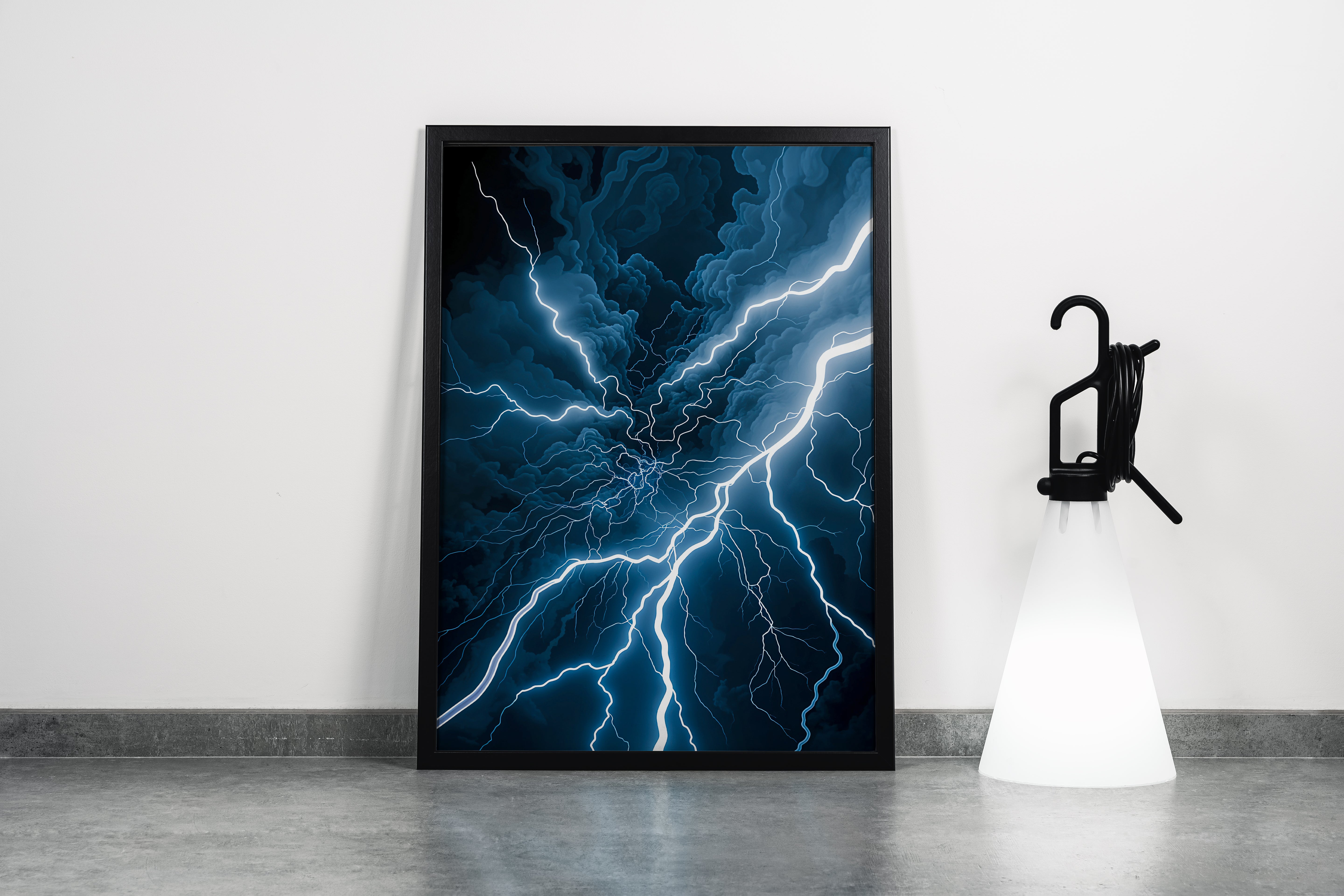 ai creation, dance of lightning, art, kanvas tablo