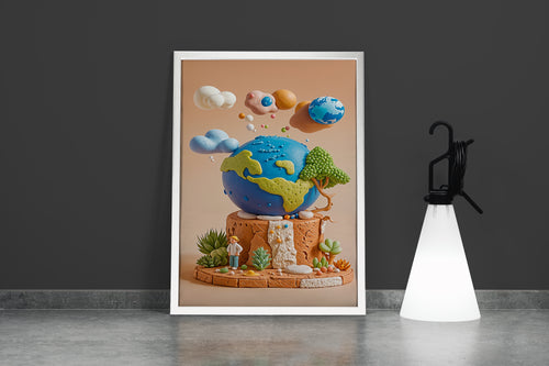 ai creation, planetary system made of dough, ai art, art, kanvas tablo