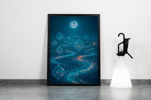 ai creation, crystals appearing on the surface, ai art, art, kanvas tablo