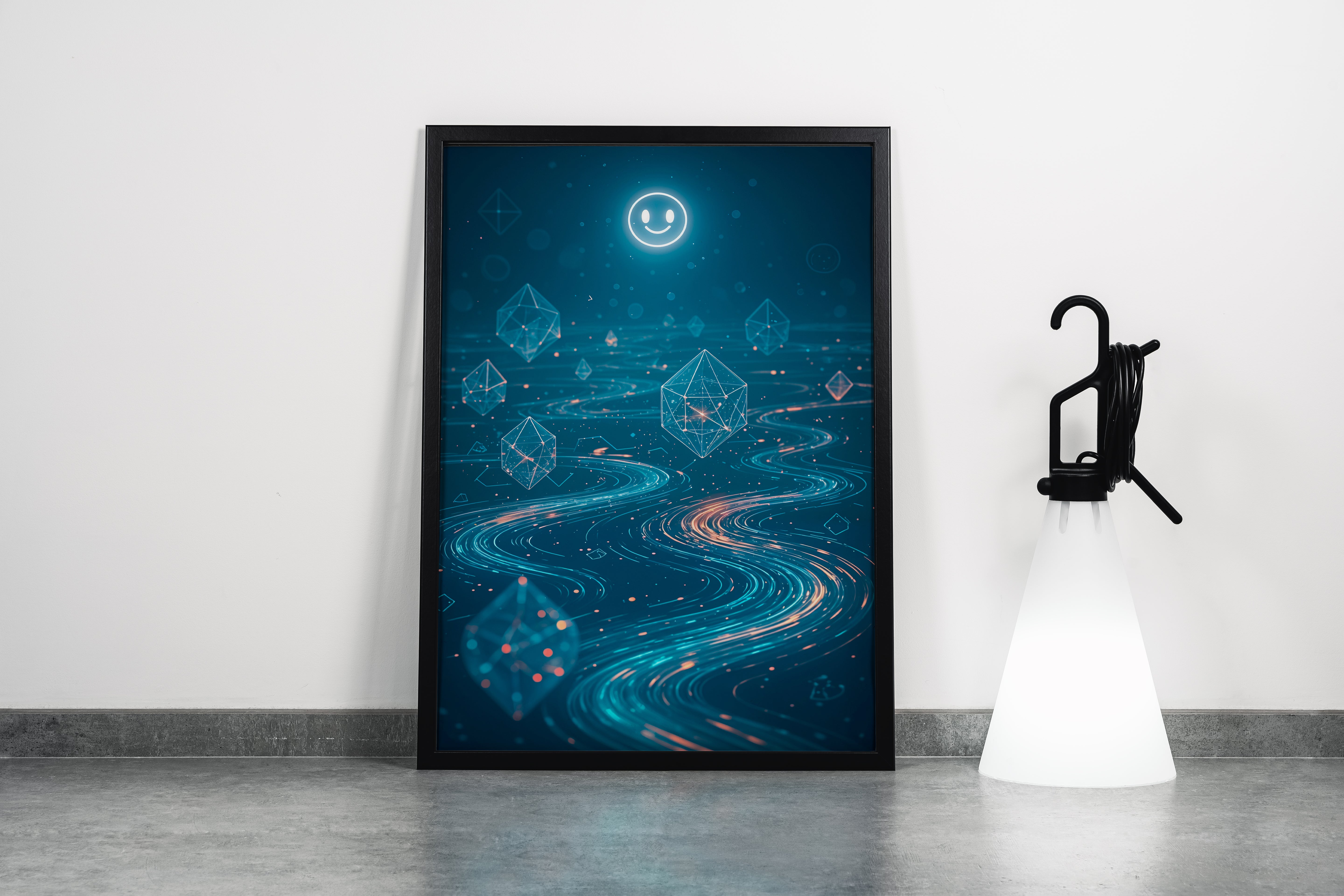 ai creation, crystals appearing on the surface, ai art, art, kanvas tablo