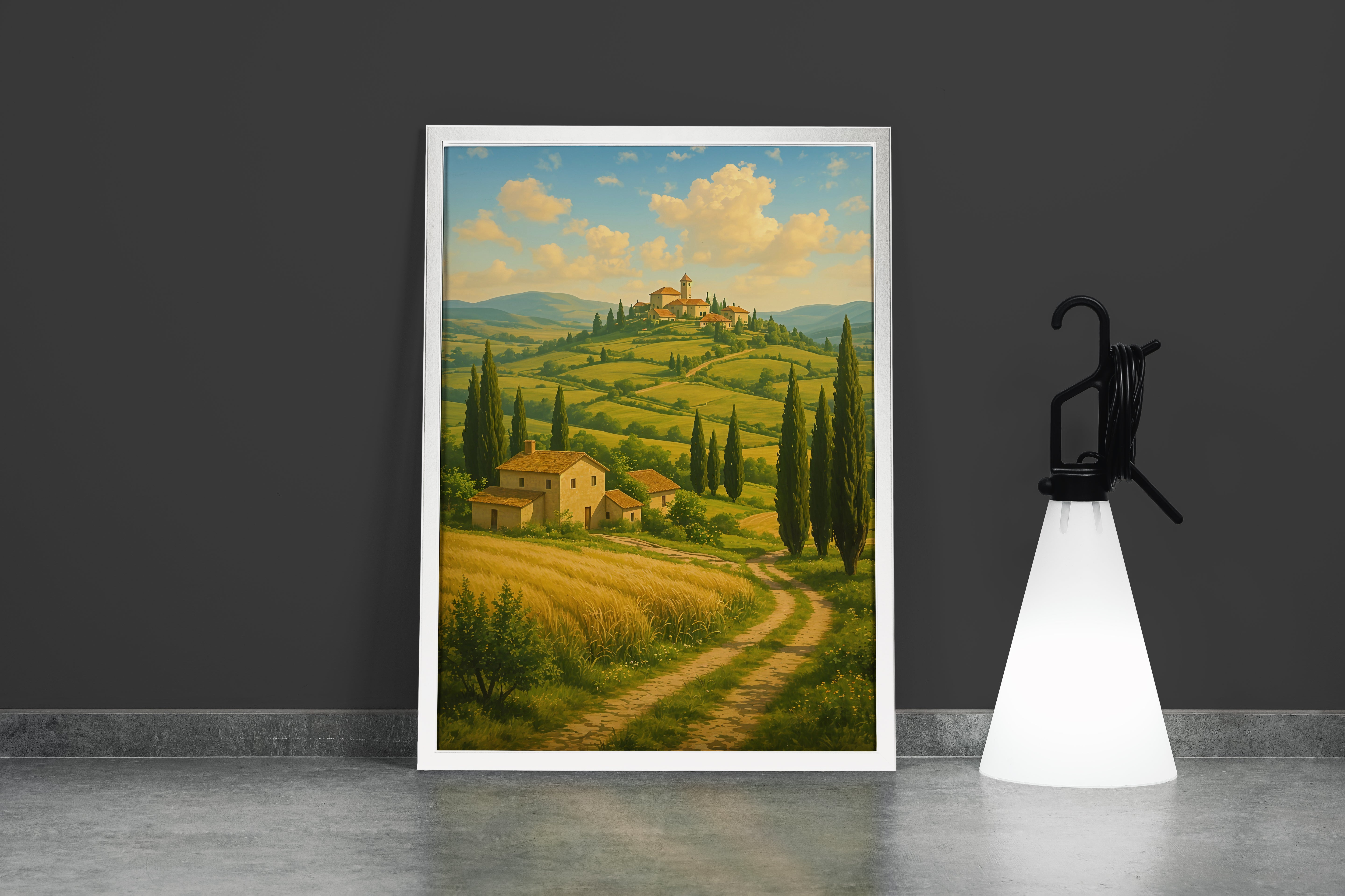 ai creation, the house in the middle of the fields model 2, ai art, art, kanvas tablo