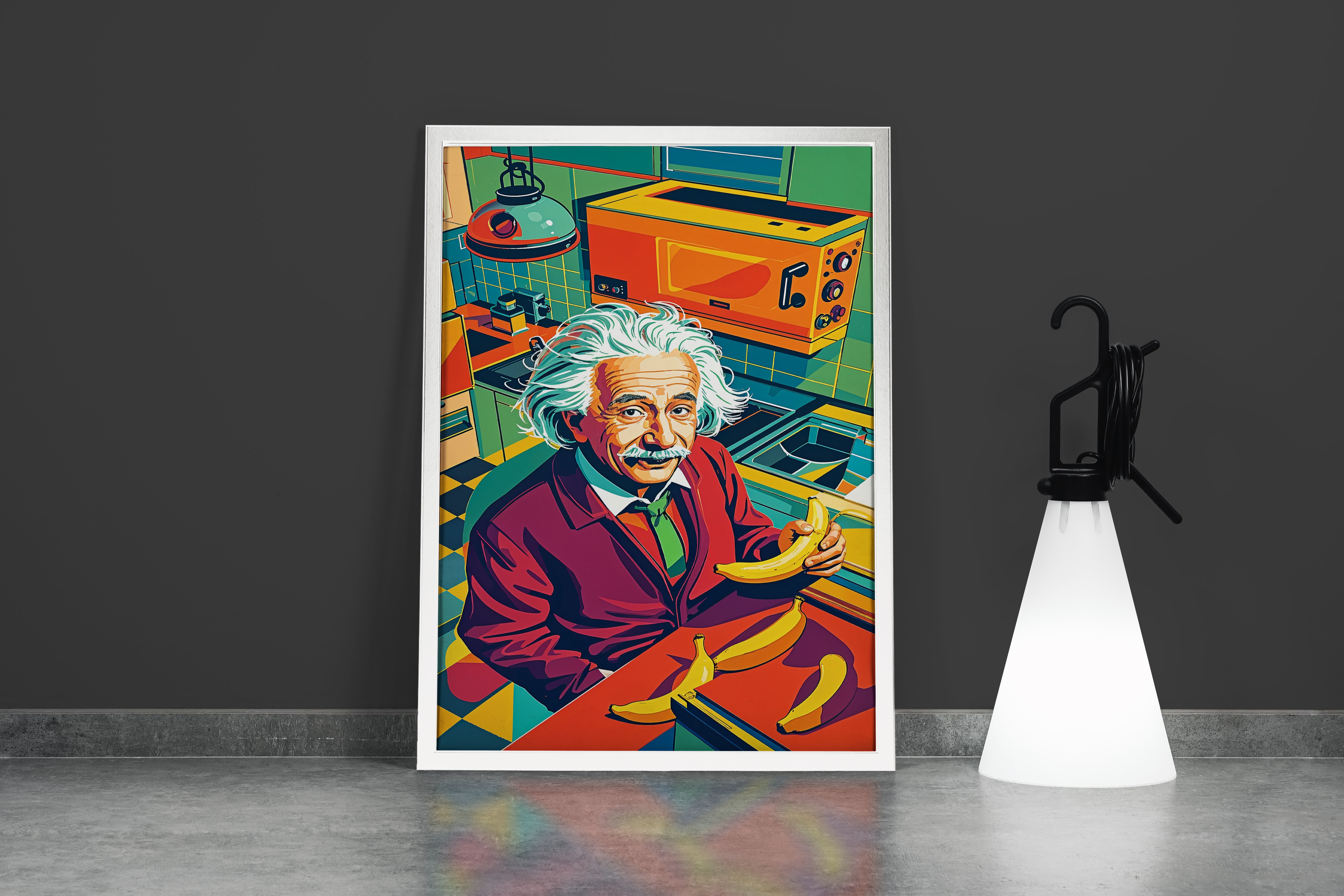 ai creation, Einstein, pop art, ai art, art, kanvas tablo