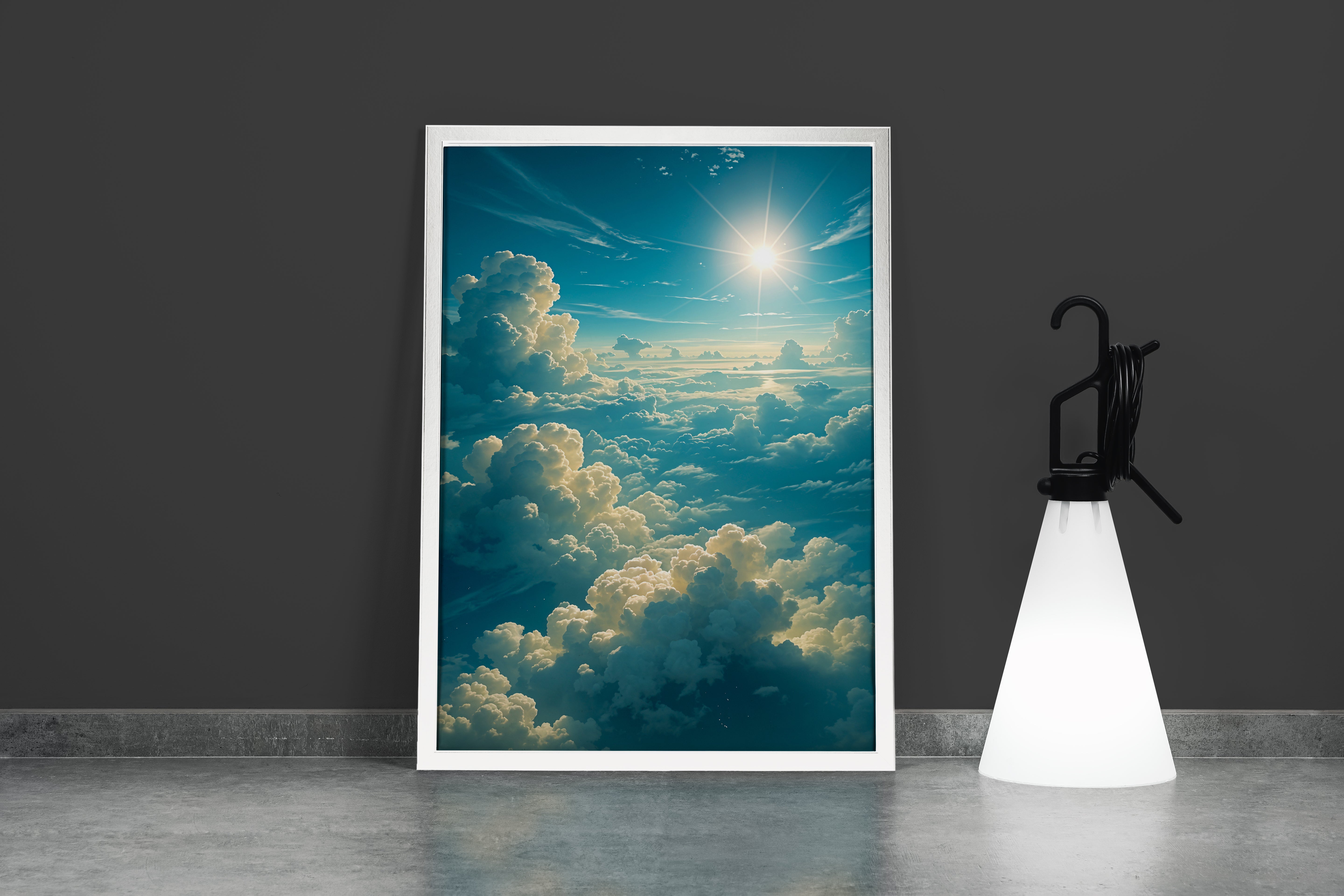 ai creation, as the sun rises above the clouds, ai art, art, kanvas tablo