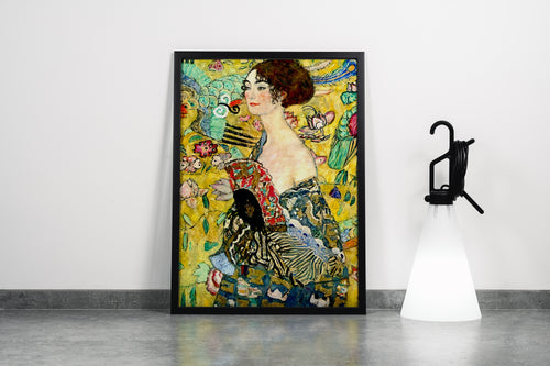 Gustav Klimt Lady with Fan Kanvas Tablo