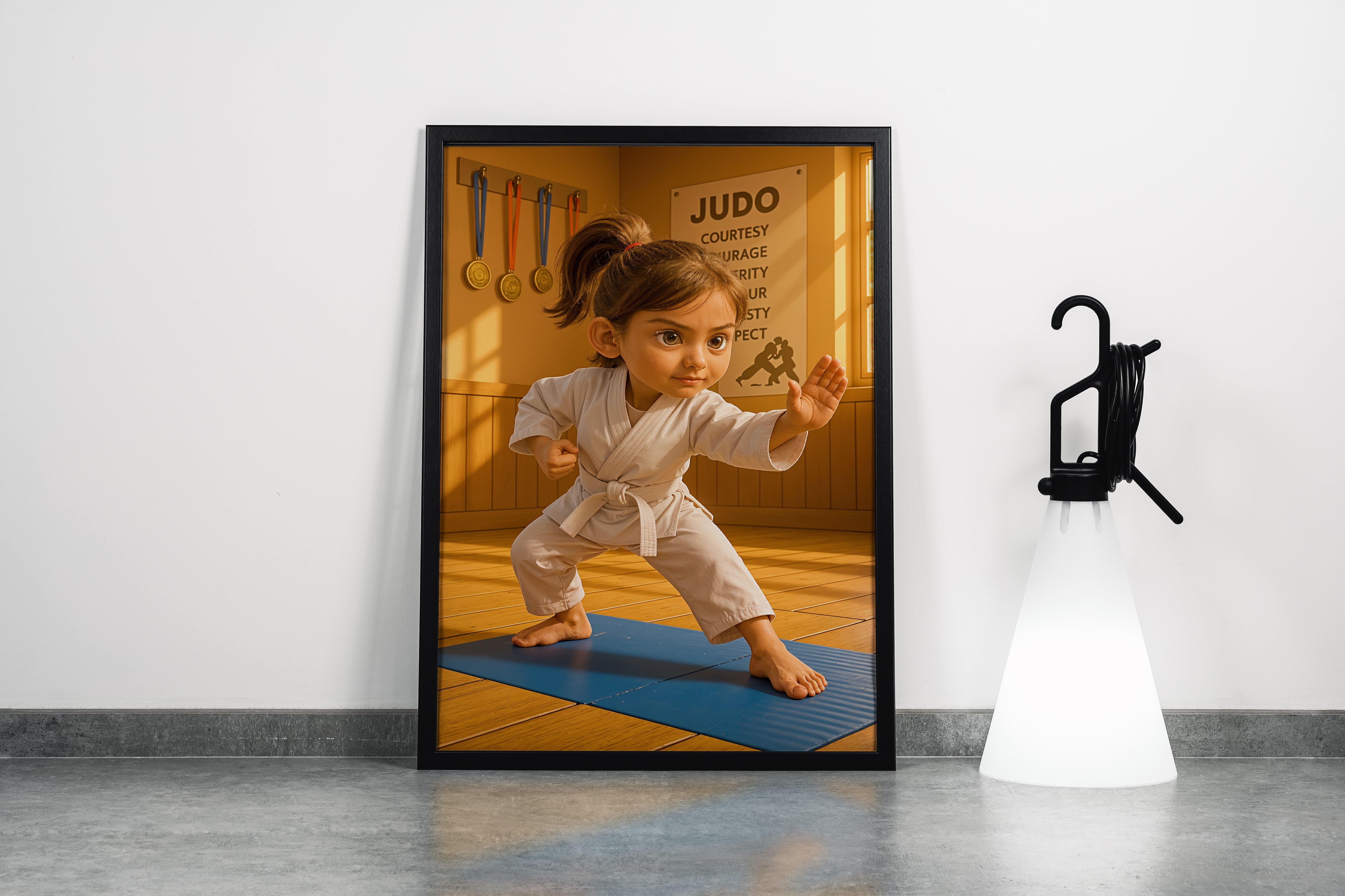 ai creation, baby judo, kid, ai art, art, kanvas tablo