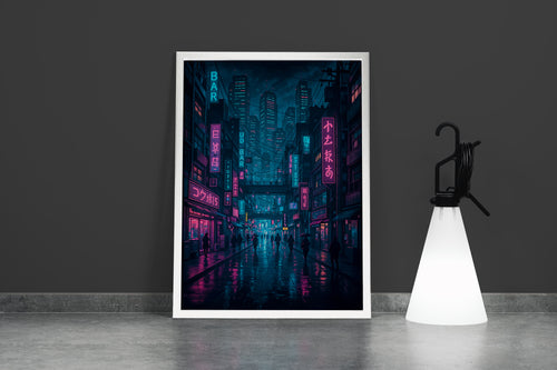 ai creation, Cyberpunk City of Asian, ai art, art, kanvas tablo