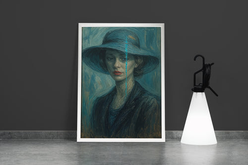 ai creation, perfect woman with van gogh style colors, ai art, art, kanvas tablo