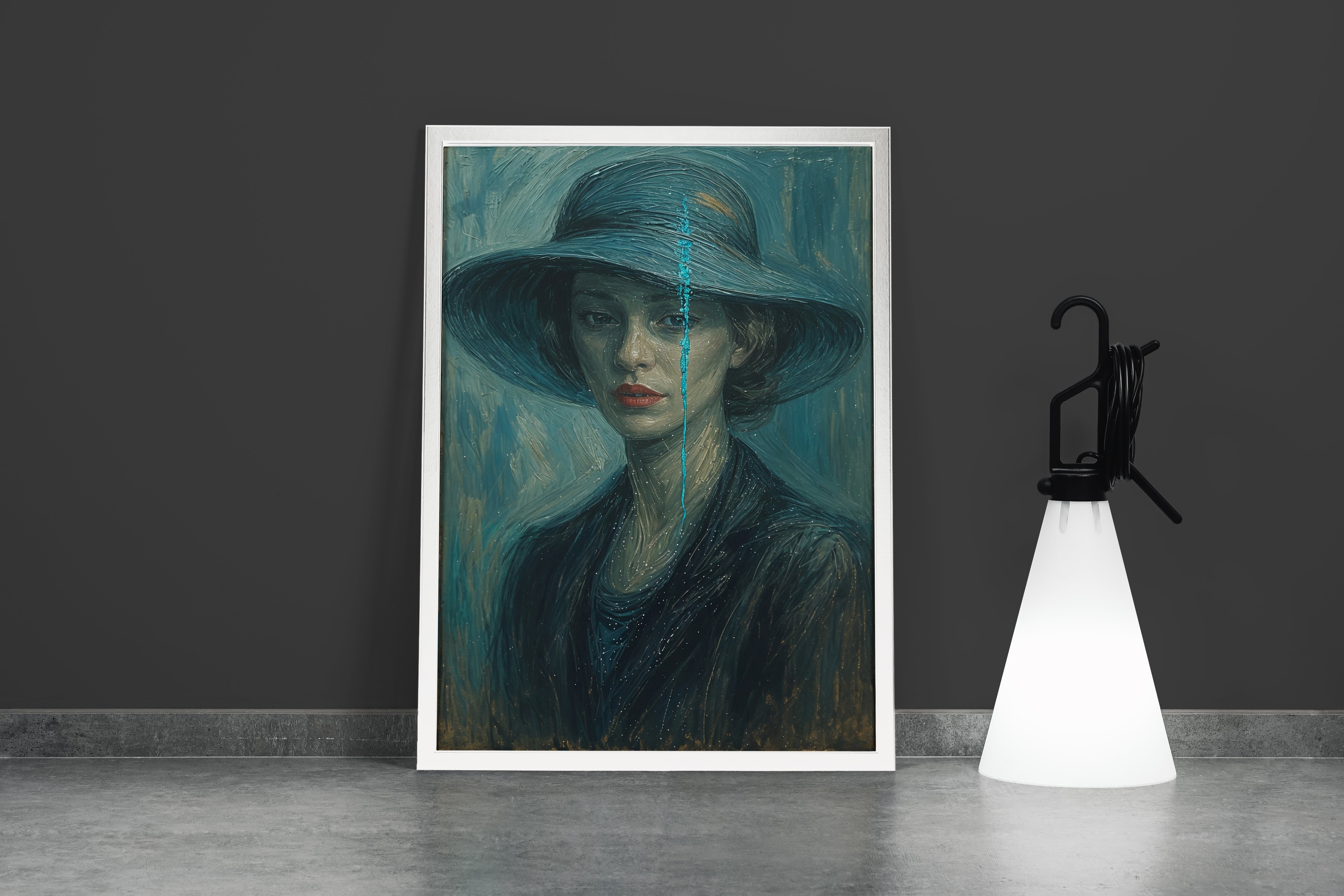 ai creation, perfect woman with van gogh style colors, ai art, art, kanvas tablo