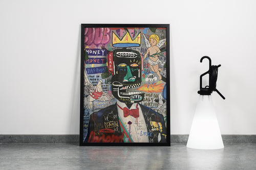 Jean-Michel Basquiat Crowned Portrait Pop Art Kanvas Tablo