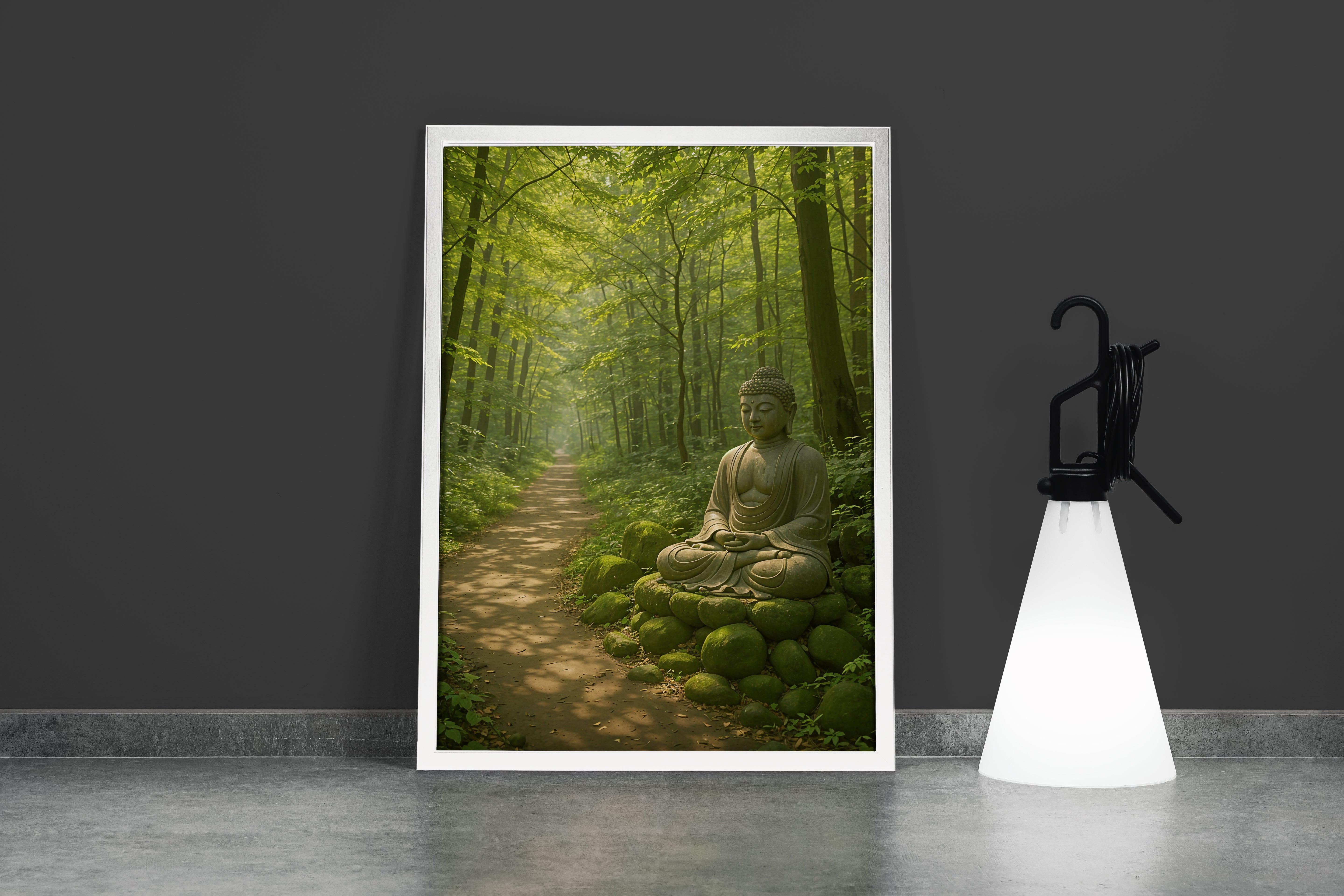 ai creation, Buddha in the forest, ai art, art, kanvas tablo