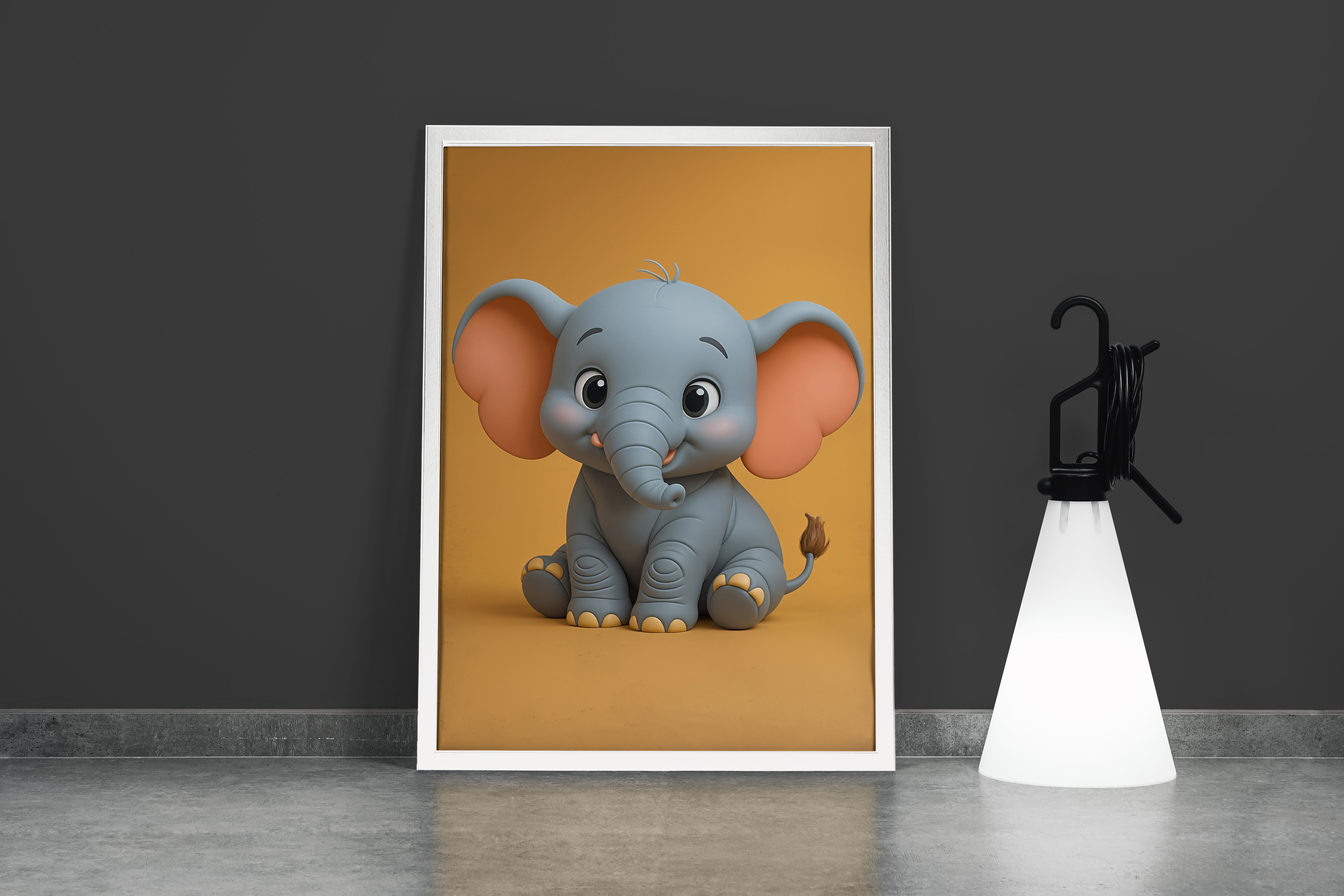 ai creation, cute little elephant, ai art, art, kanvas tablo