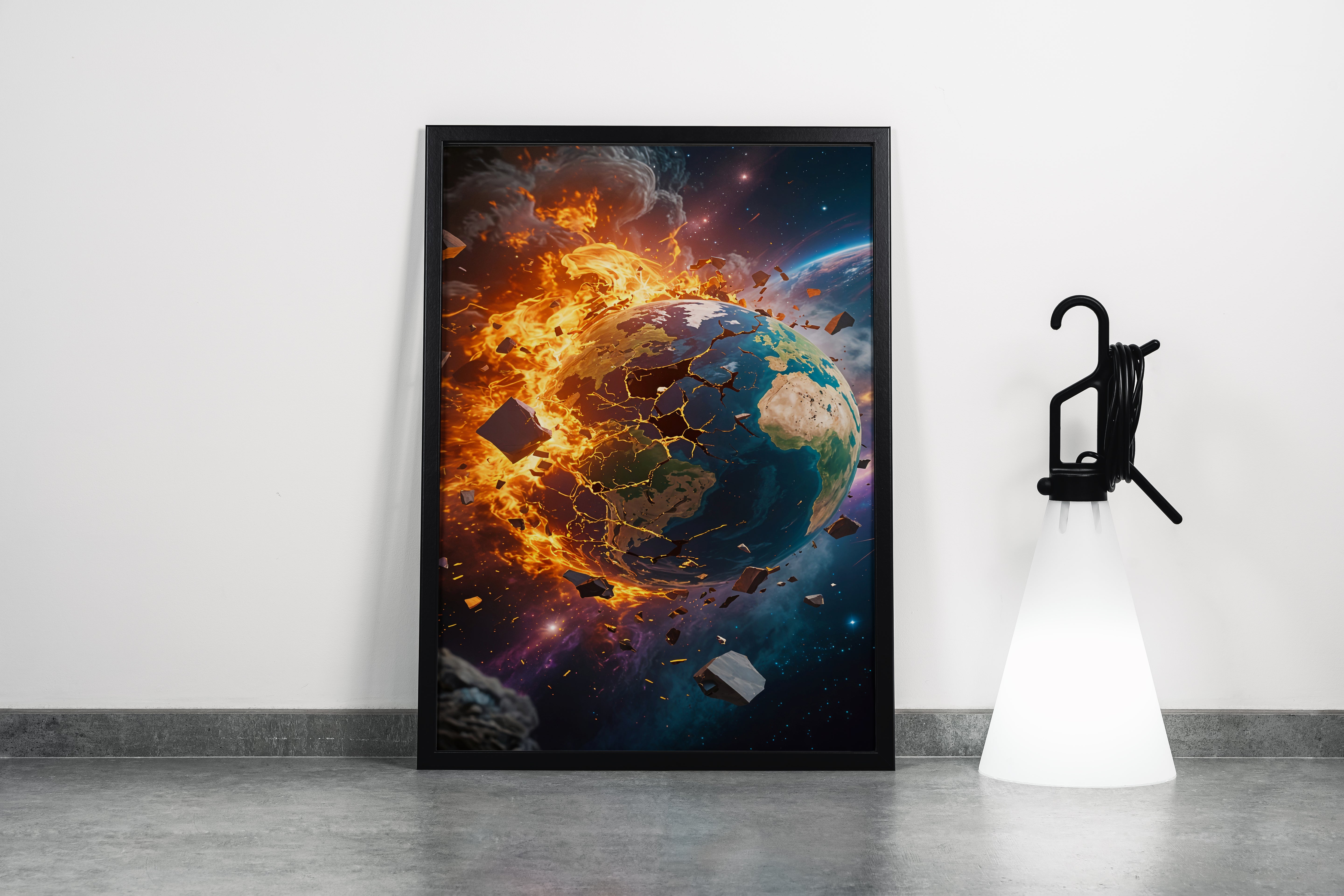 ai creation, as the world explodes, andromeda, oragne theme, ai art, art, kanvas tablo