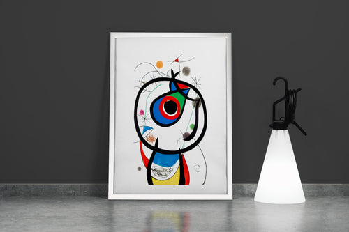 Joan Miró Renkli Soyut Figür Kanvas Tablo
