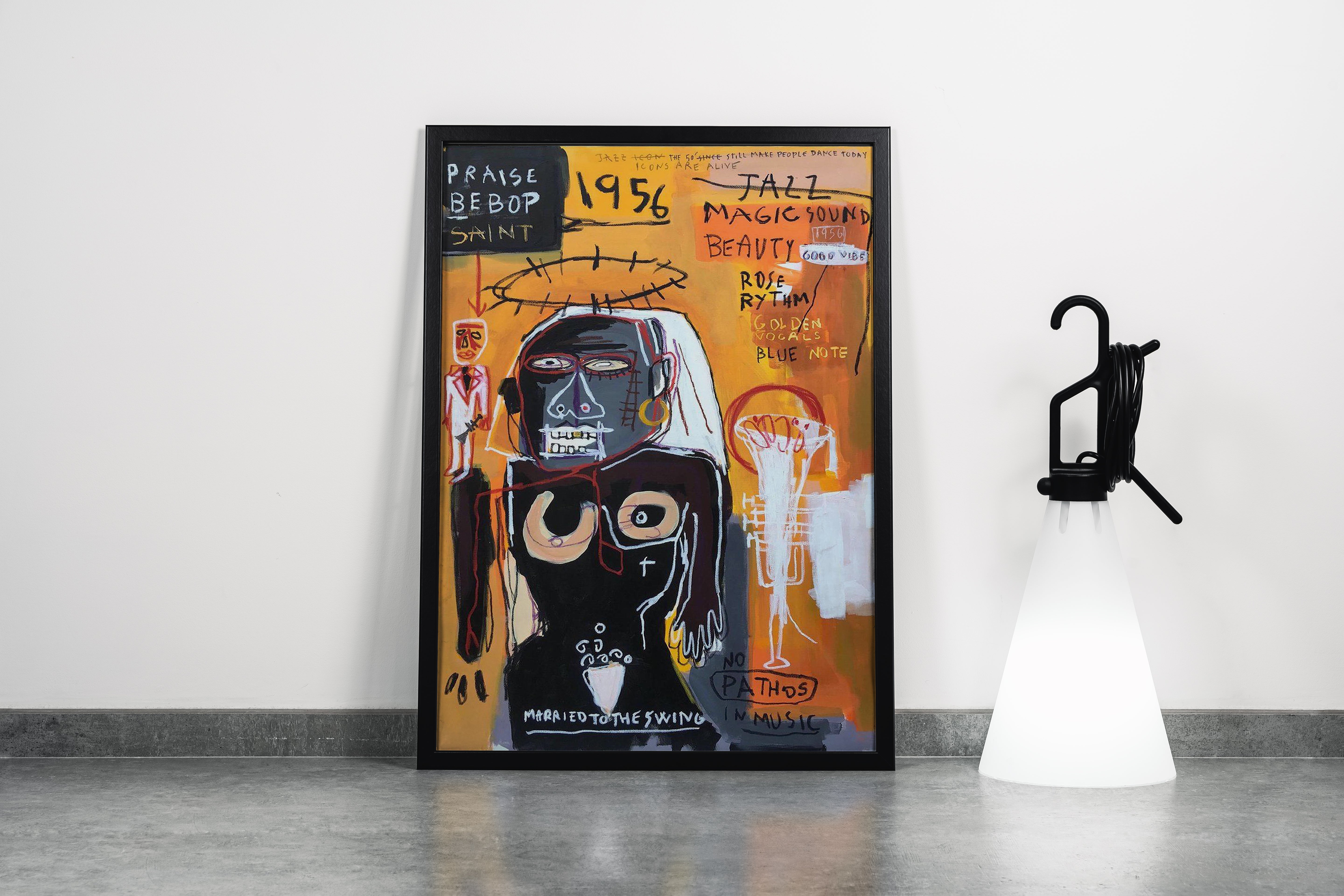 Jean-Michel Basquiat Praise Bebop Jazz Soyut Ekspresyon Kanvas Tablo