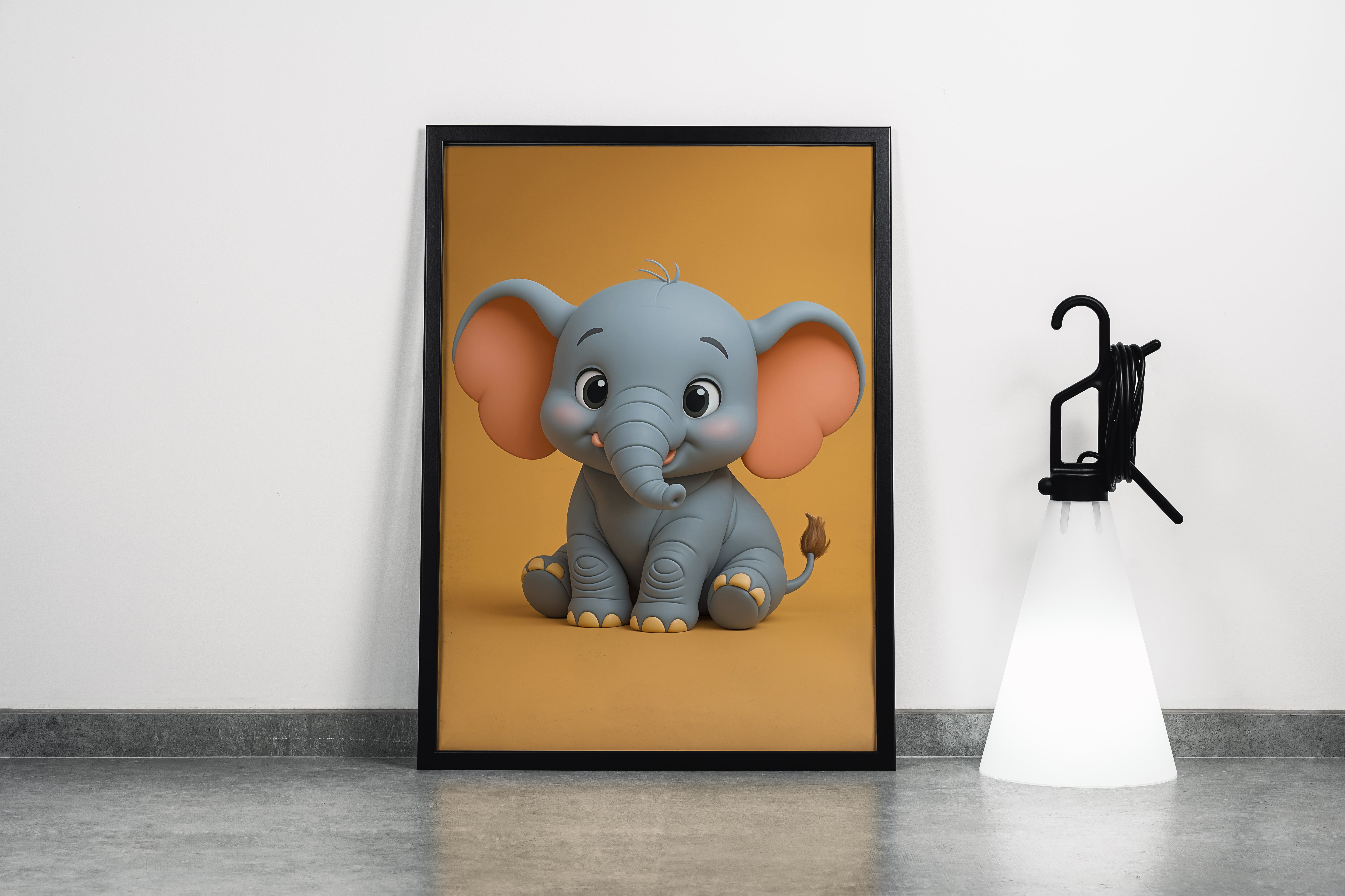 ai creation, cute little elephant, ai art, art, kanvas tablo