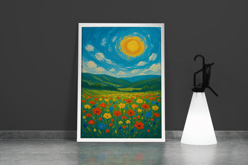ai creation, oil painting feeling, watching the sun in the garden, ai art, art, kanvas tablo
